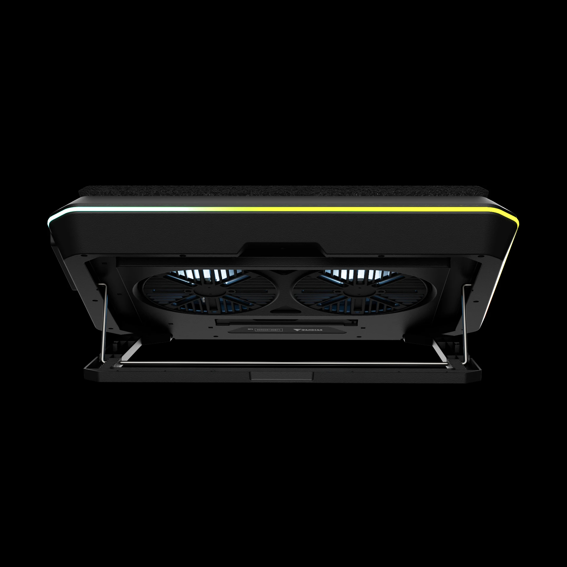 Gamdias Охладител за лаптоп Gaming Notebook Cooler 19" - AETHER P1 - USB-C/A Hub, RGB, Phone Stand
