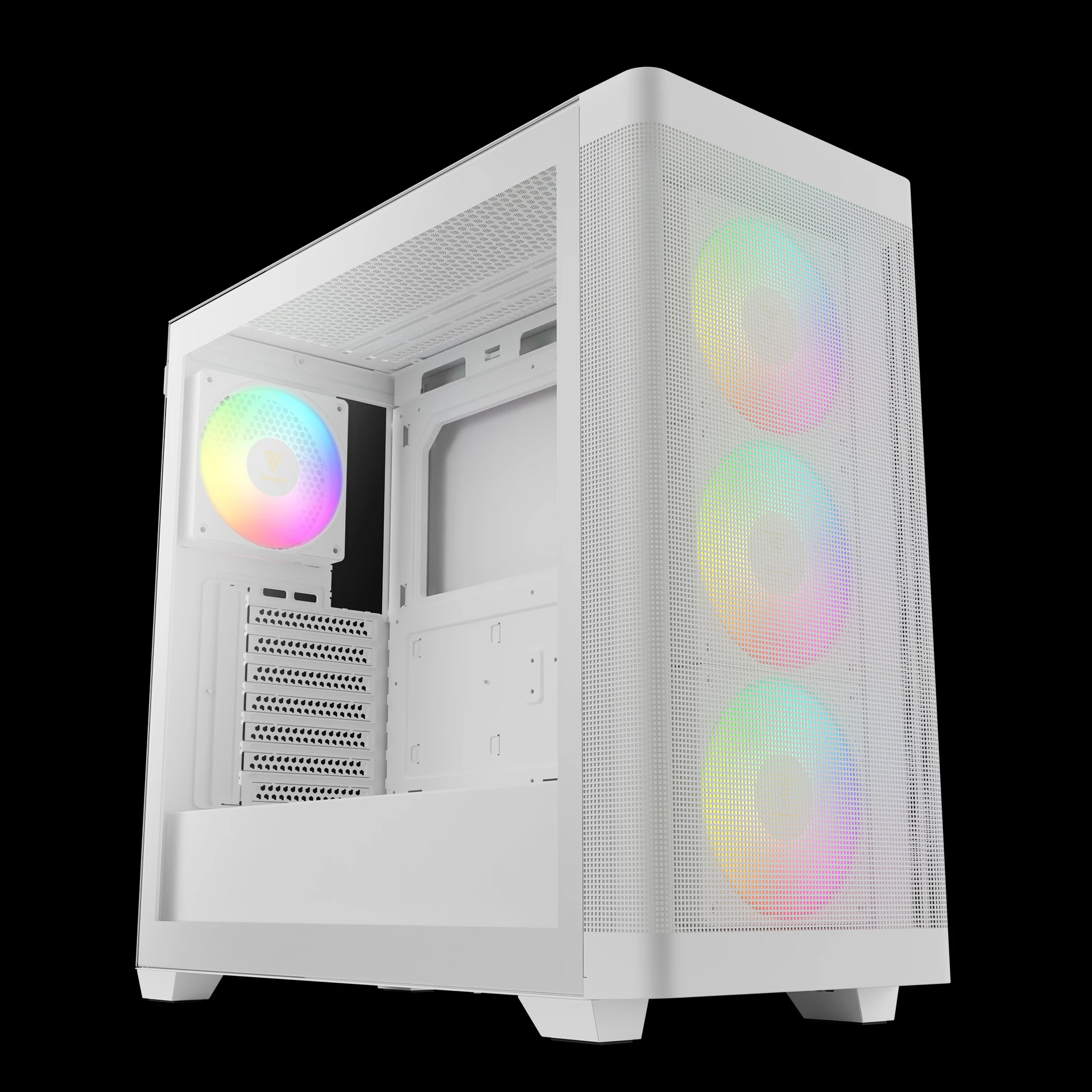 Кутия Gamdias ATHENA M3 White Case E-ATX USB-C 4 x 120 mm A-RGB Mesh Tempered Glass