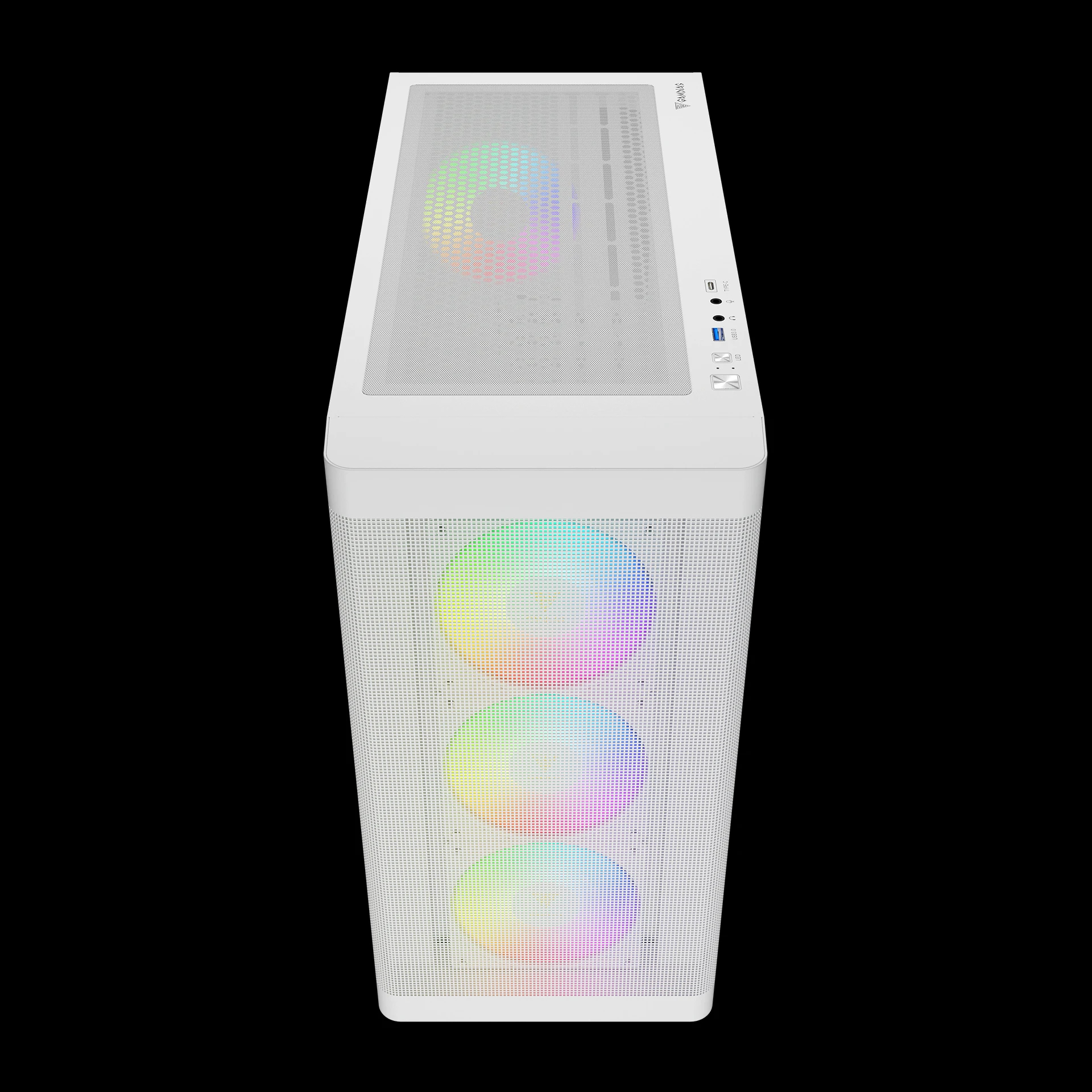 Кутия Gamdias ATHENA M3 White Case E-ATX USB-C 4 x 120 mm A-RGB Mesh Tempered Glass