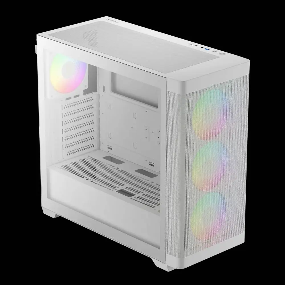 Кутия Gamdias ATHENA M3 White Case E-ATX USB-C 4 x 120 mm A-RGB Mesh Tempered Glass