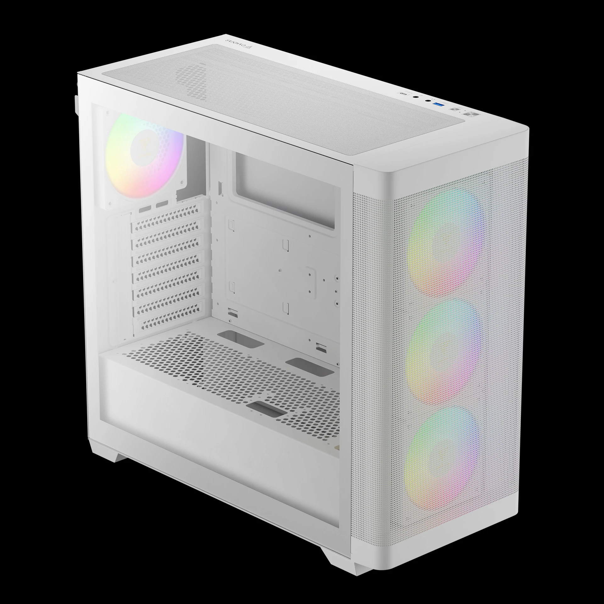 Кутия Gamdias ATHENA M3 White Case E-ATX USB-C 4 x 120 mm A-RGB Mesh Tempered Glass