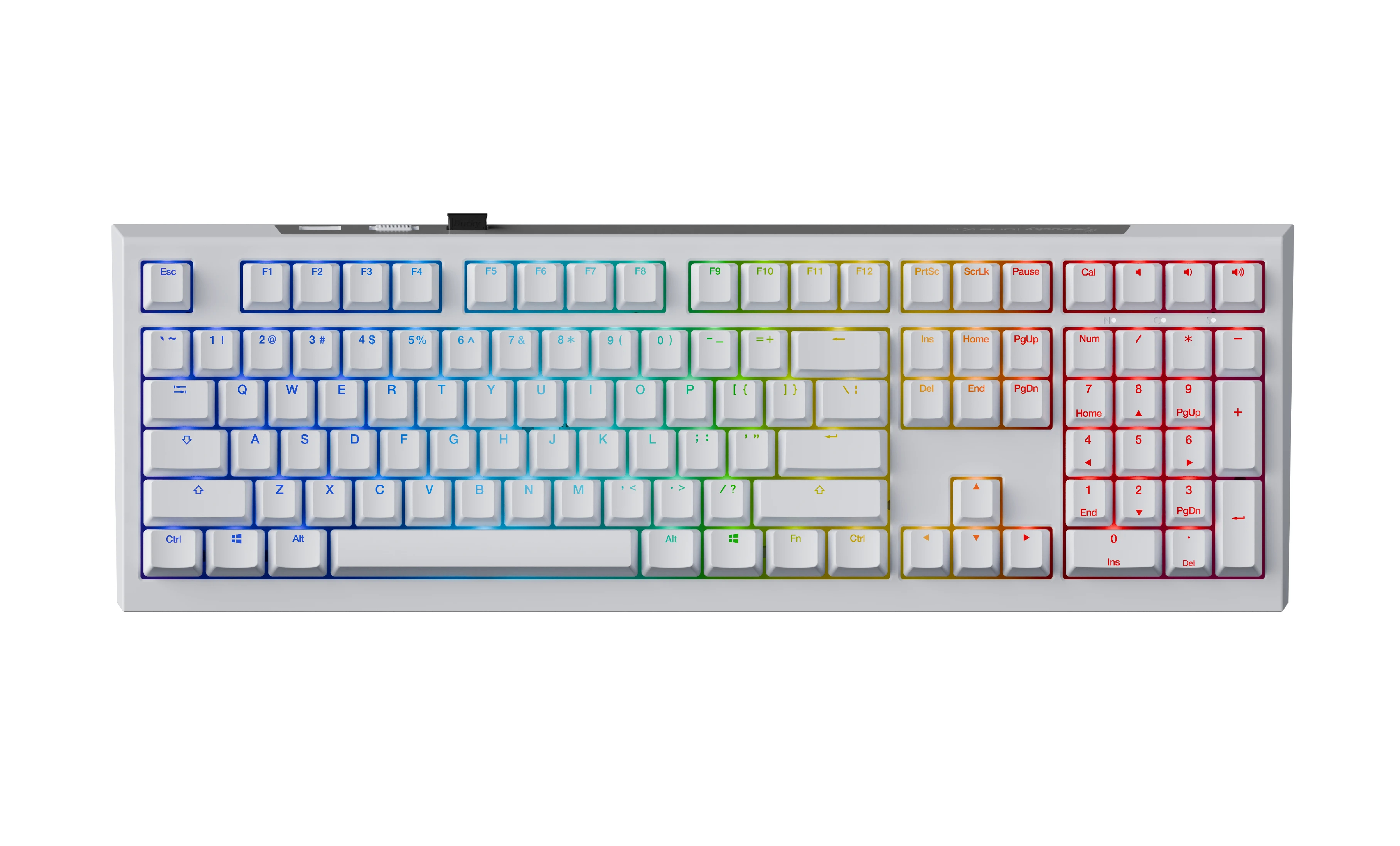 Геймърска механична клавиатура Ducky One X Wireless White - Ducky AI Switches [Linear], Bluetooth, 2.4