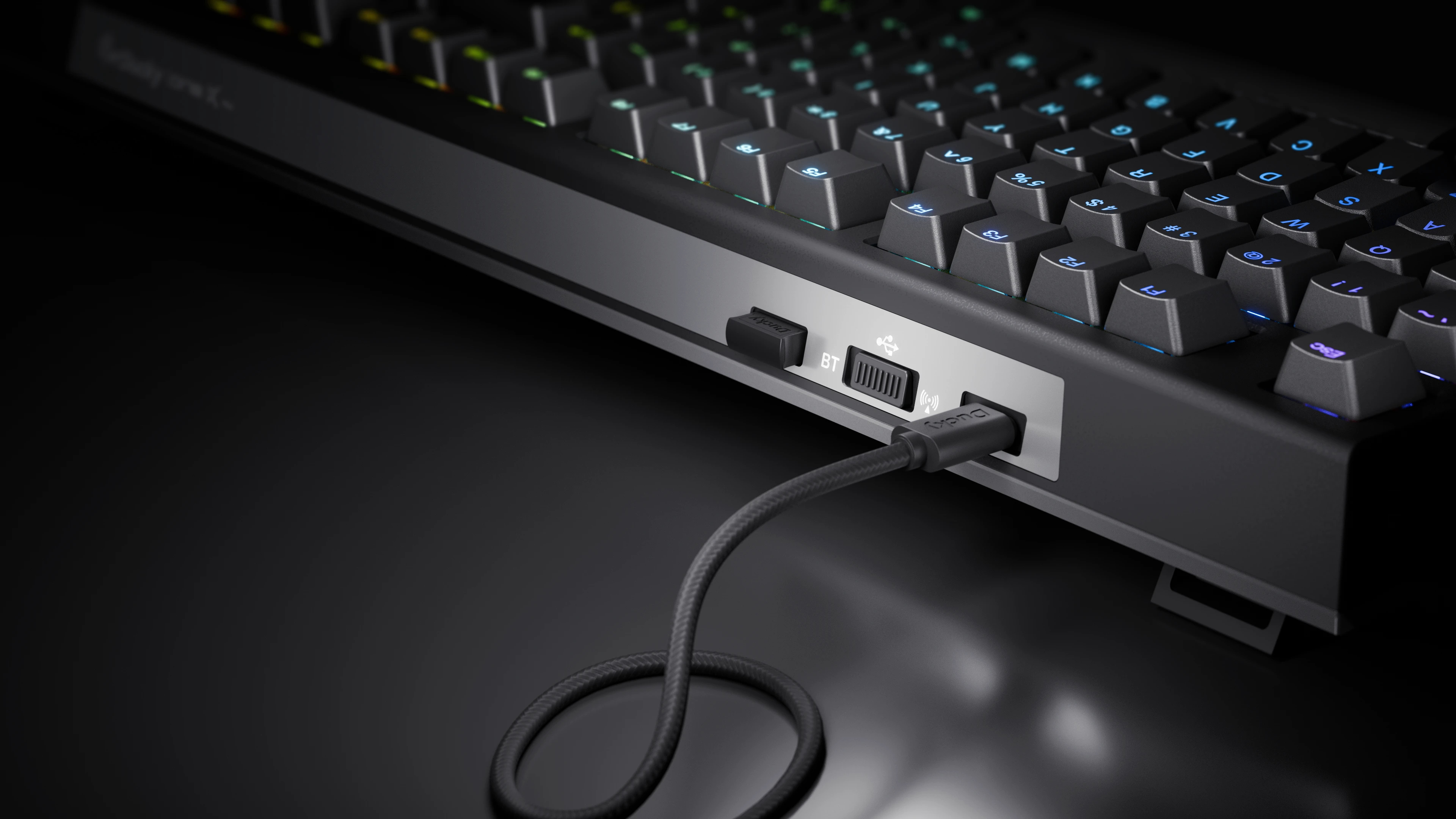 Геймърска механична клавиатура Ducky One X Wireless White - Ducky AI Switches [Linear], Bluetooth, 2.4