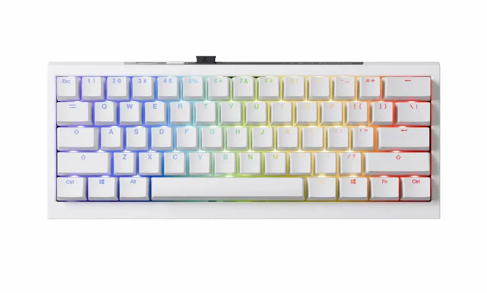 Геймърска механична клавиатура Ducky One X Mini Wireless White - Ducky AI Switches [Linear], Bluetooth