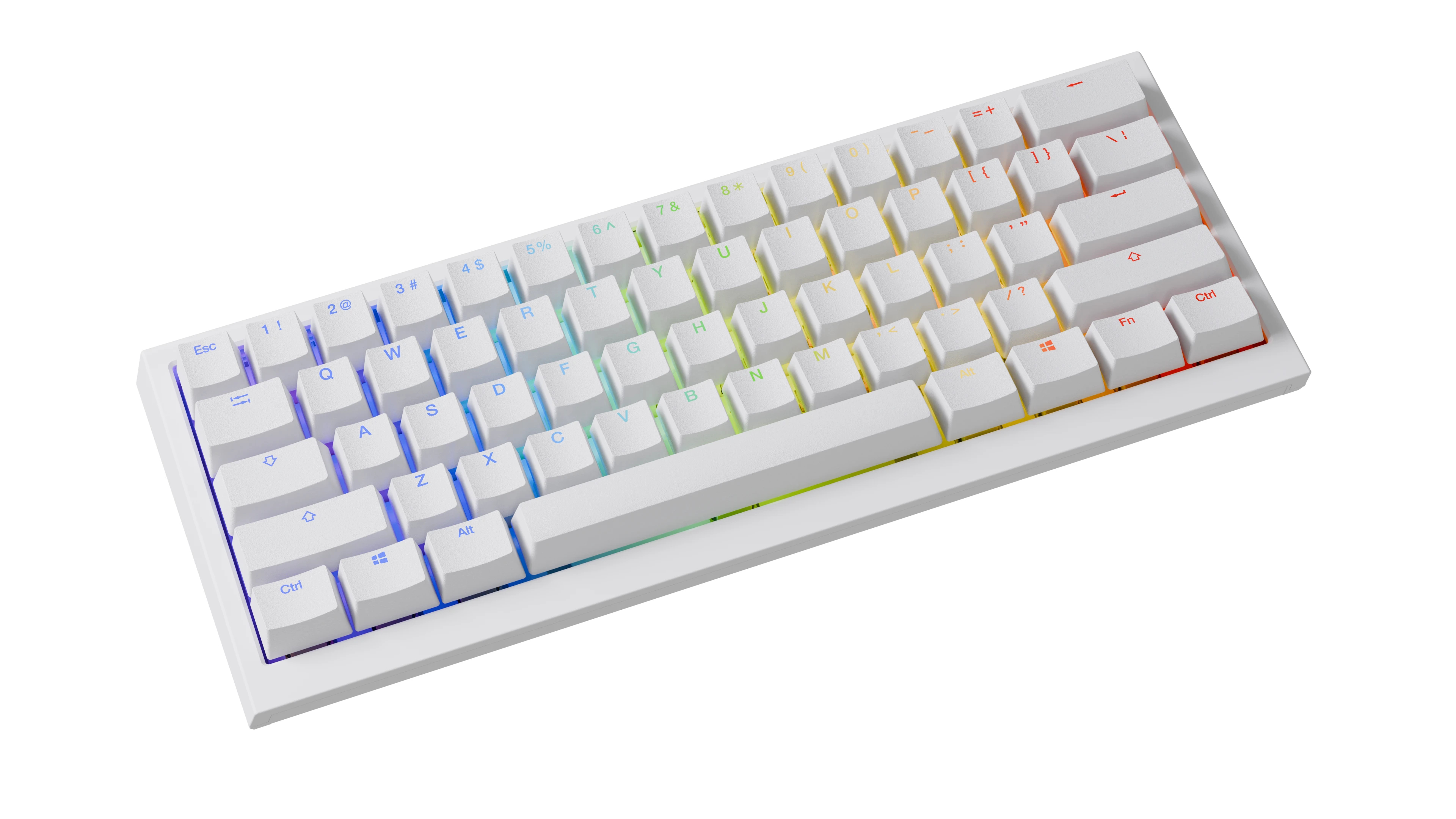 Геймърска механична клавиатура Ducky One X Mini Wireless White - Ducky AI Switches [Linear], Bluetooth