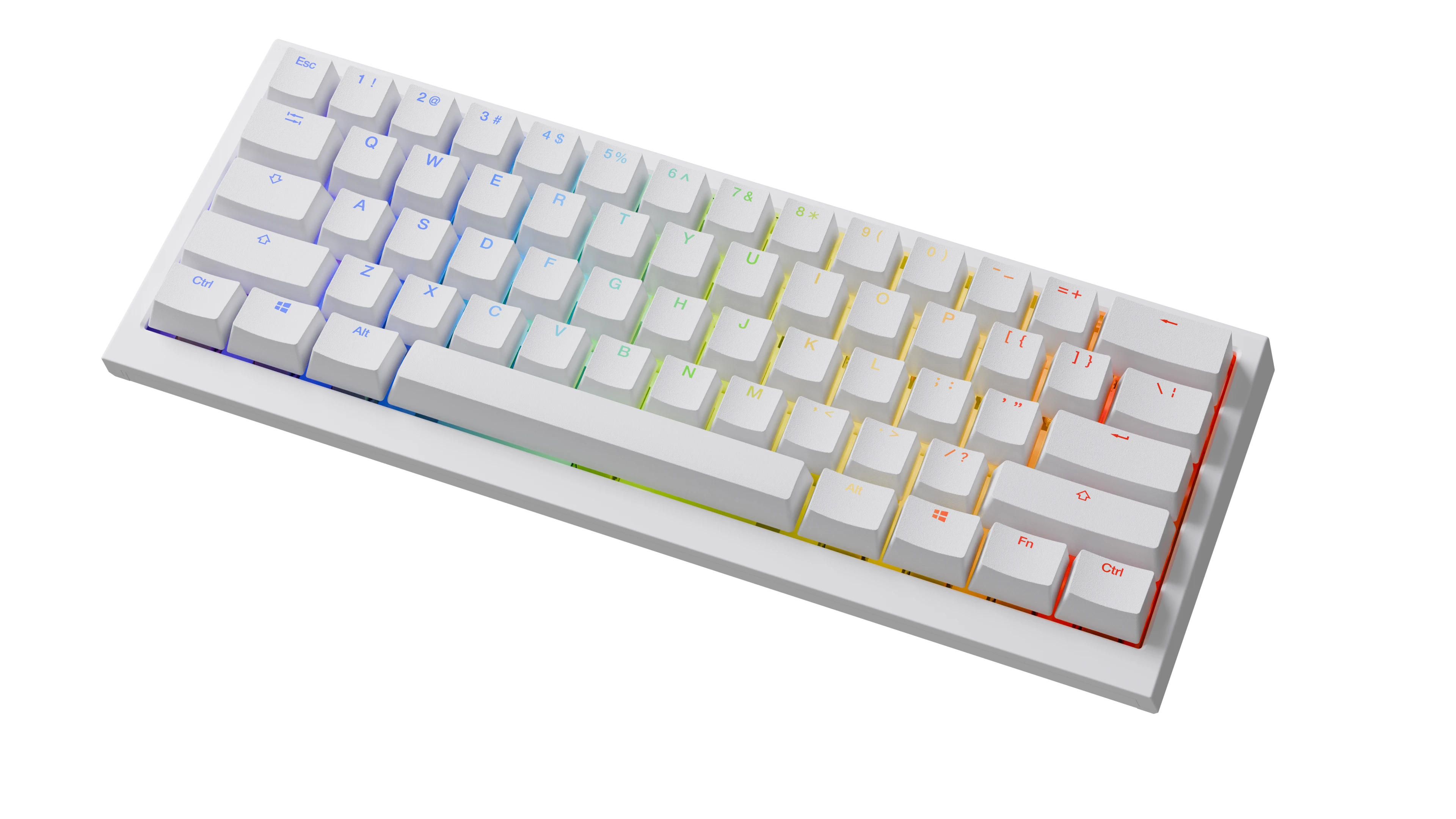 Геймърска механична клавиатура Ducky One X Mini Wireless White - Ducky AI Switches [Linear], Bluetooth