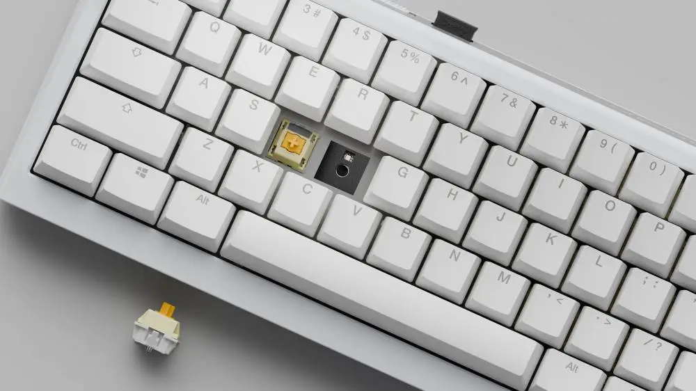 Геймърска механична клавиатура Ducky One X Mini Wireless White - Ducky AI Switches [Linear], Bluetooth