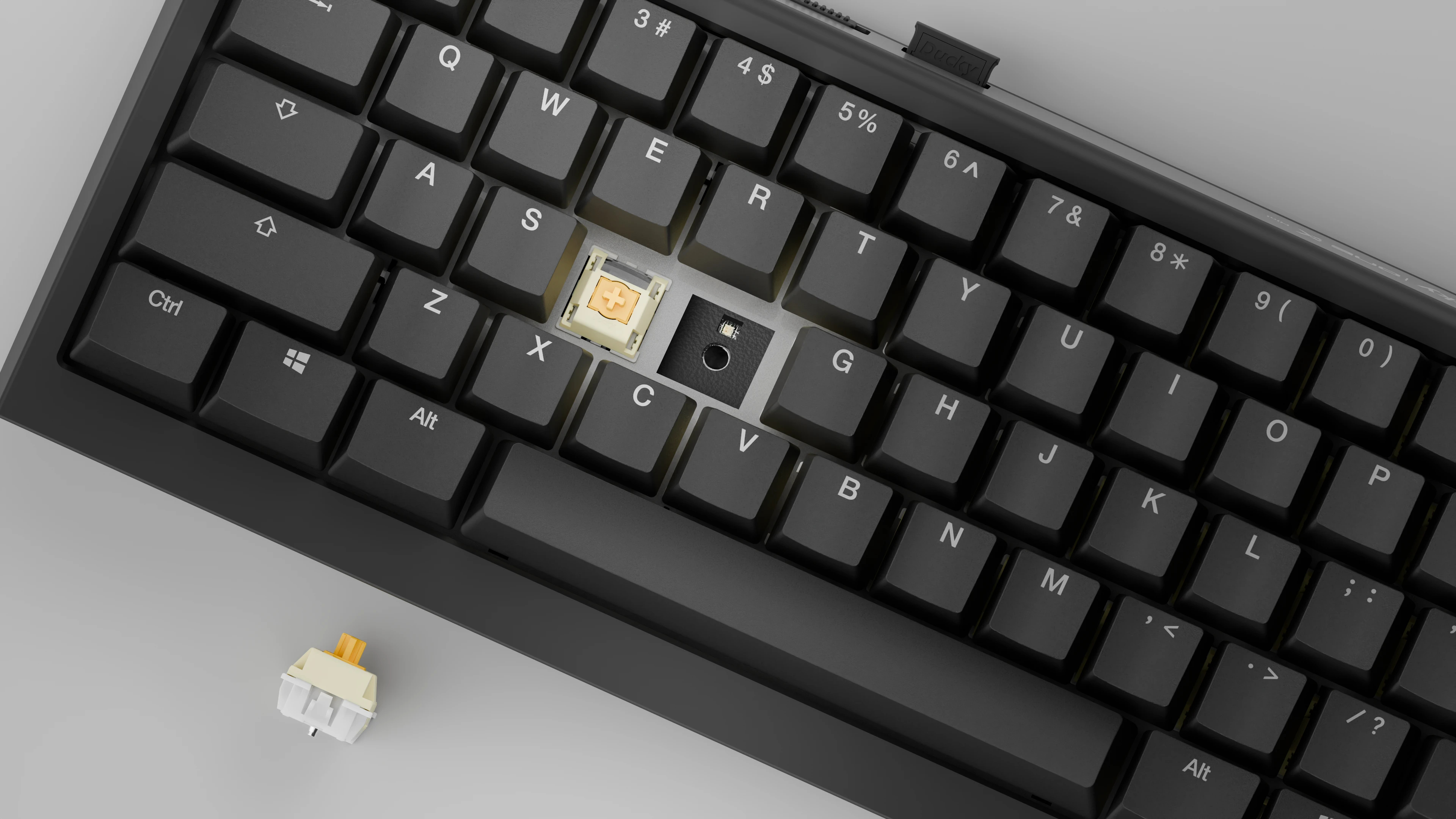 Геймърска механична клавиатура Ducky One X Mini Wireless Black - Ducky AI Switches [Linear], Bluetooth