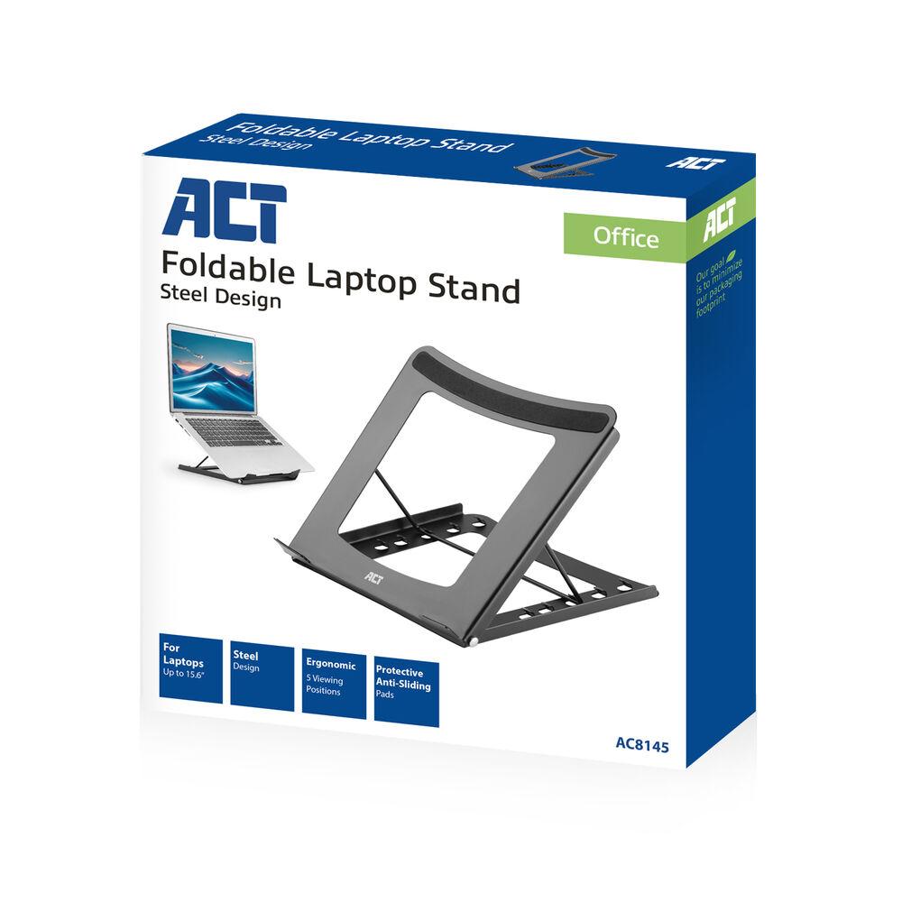 Αναδιπλούμενη βάση για laptop ACT AC8145, 5 θέσεις, Μαύρη