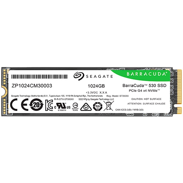 Диск SSD Seagate Barracuda 530 1TB M.2 2280 NVMe PCIe Gen4x4 - ZP1024CM3A003