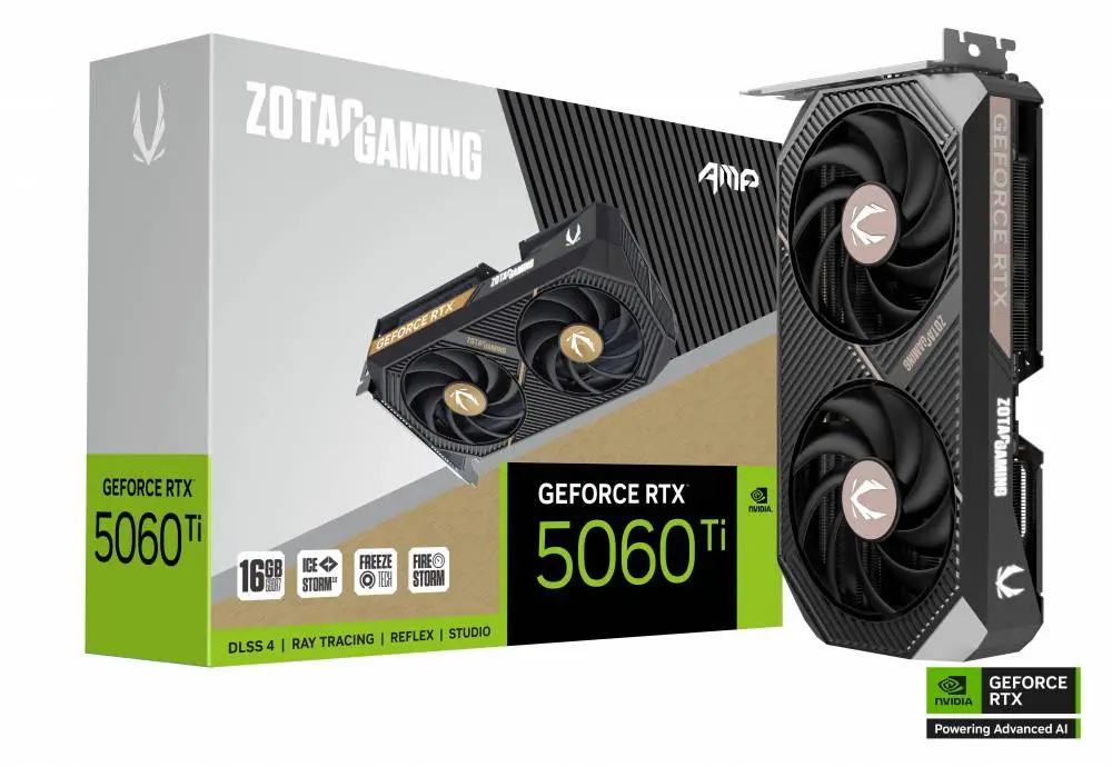 Видео карта ZOTAC GAMING RTX 5060 Ti 16GB AMP GDDR7 - ZT-B50620F-10M