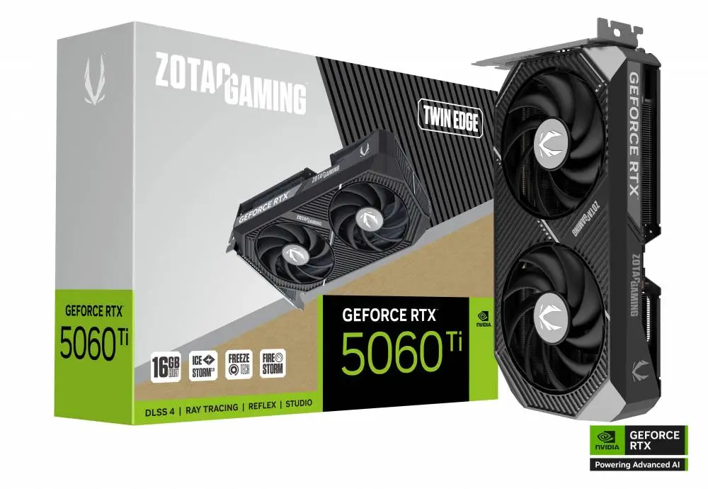Видео карта ZOTAC GAMING RTX 5060 Ti Twin Edge 16GB GDDR7 - ZT-B50620E-10M