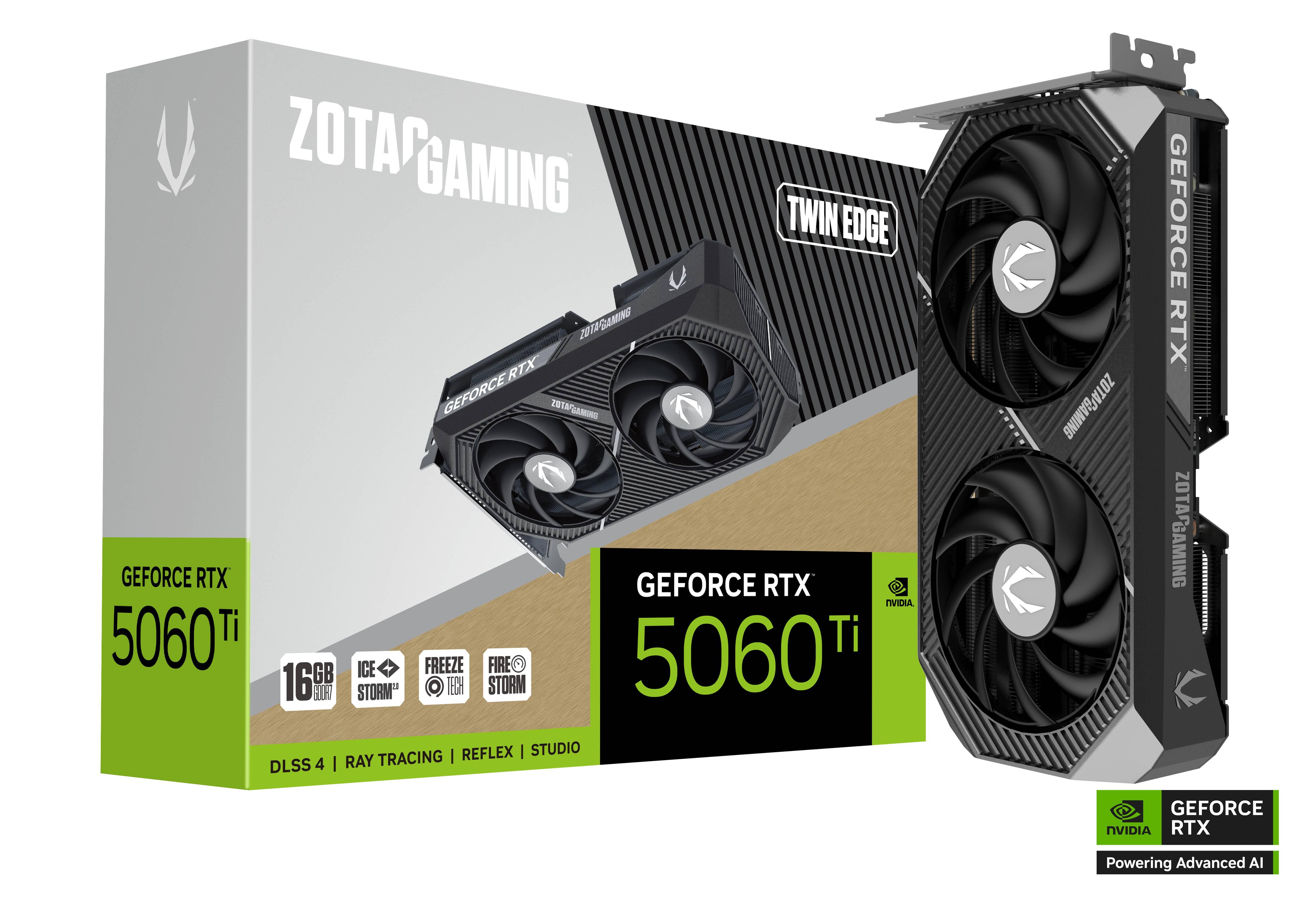 Видео карта ZOTAC GAMING RTX 5060 Ti Twin Edge 16GB GDDR7 - ZT-B50620E-10M