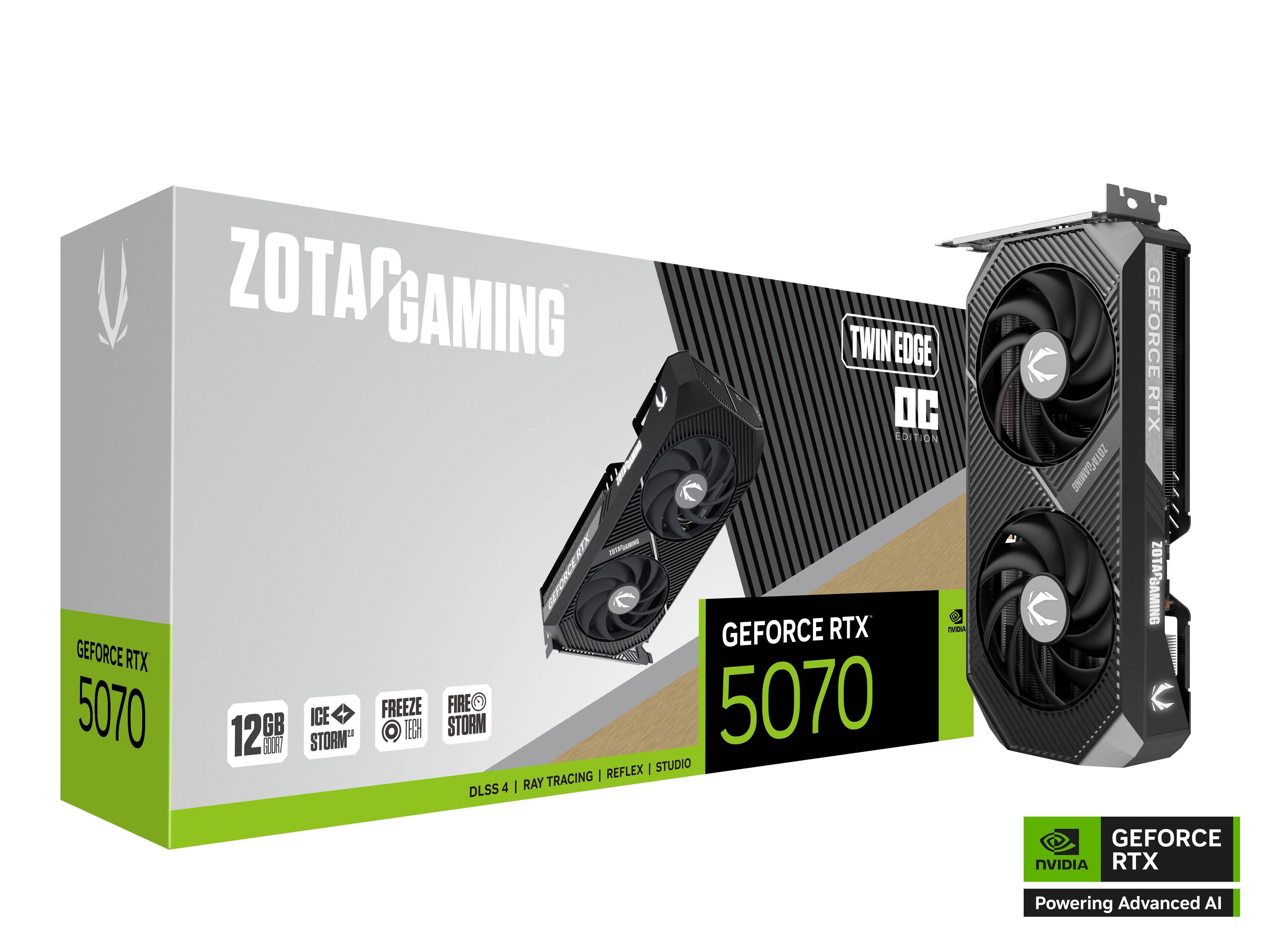 Видео карта ZOTAC GAMING RTX 5070 Twin Ege OC 12GB GDDR7 - ZT-B50700H-10P