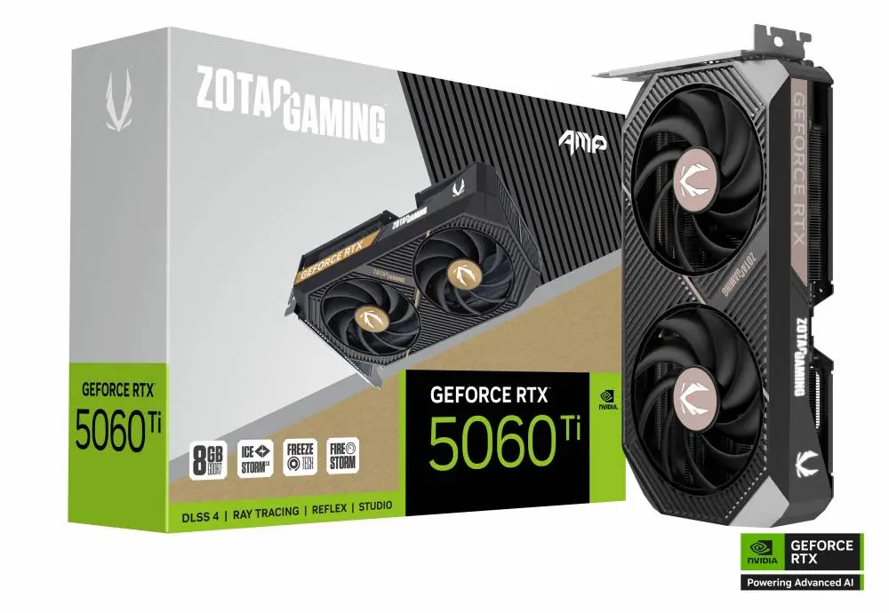 Видео карта ZOTAC GAMING RTX 5060 Ti AMP 8GB GDDR7 - ZT-B50610F-10M