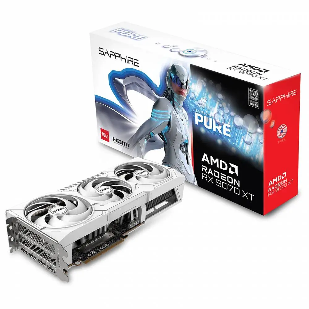 Видео карта Sapphire PURE AMD Radeon RX 9070 XT OC 16GB - 11348-02-20G