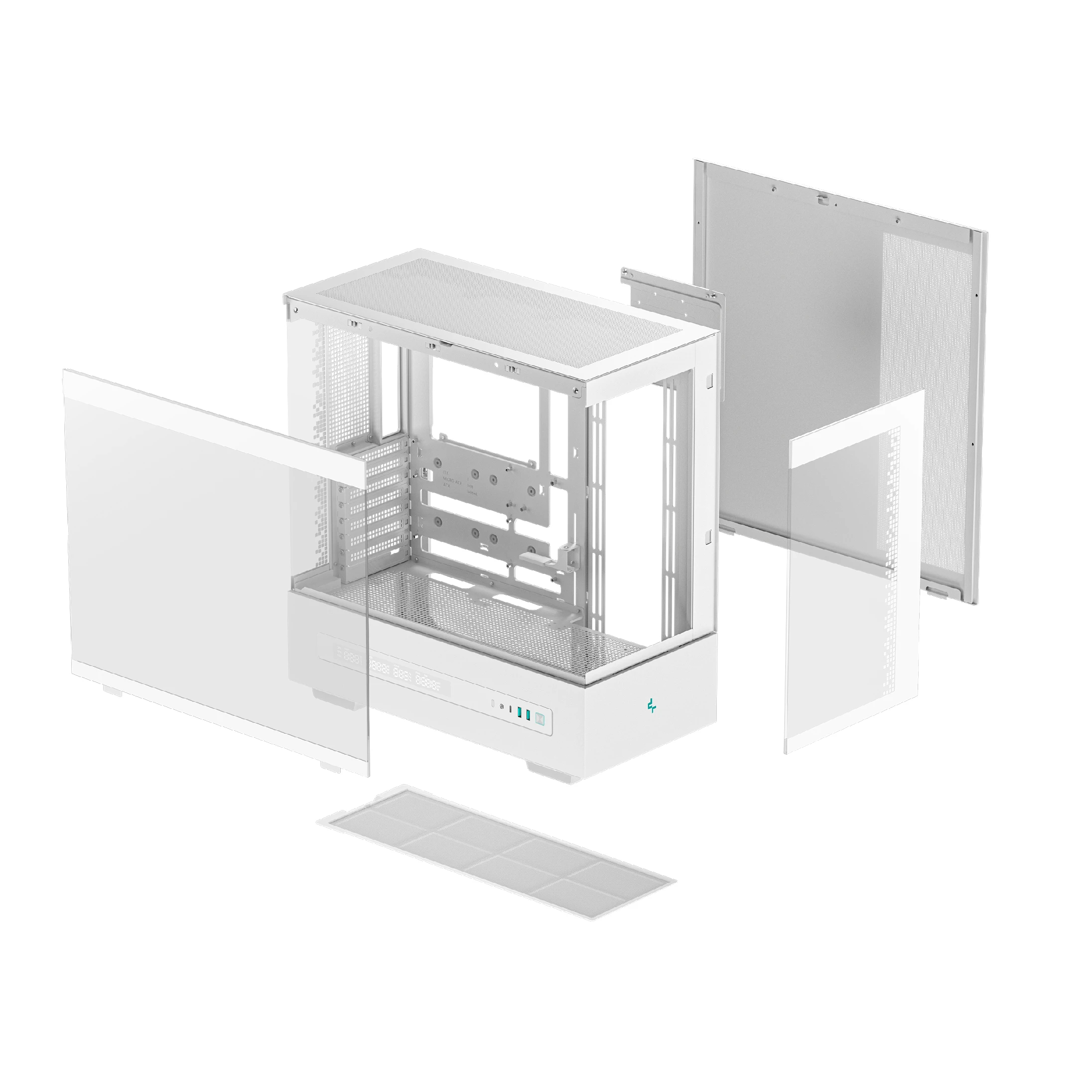 Кутия DeepCool CH690 DIGITAL White Case ATX