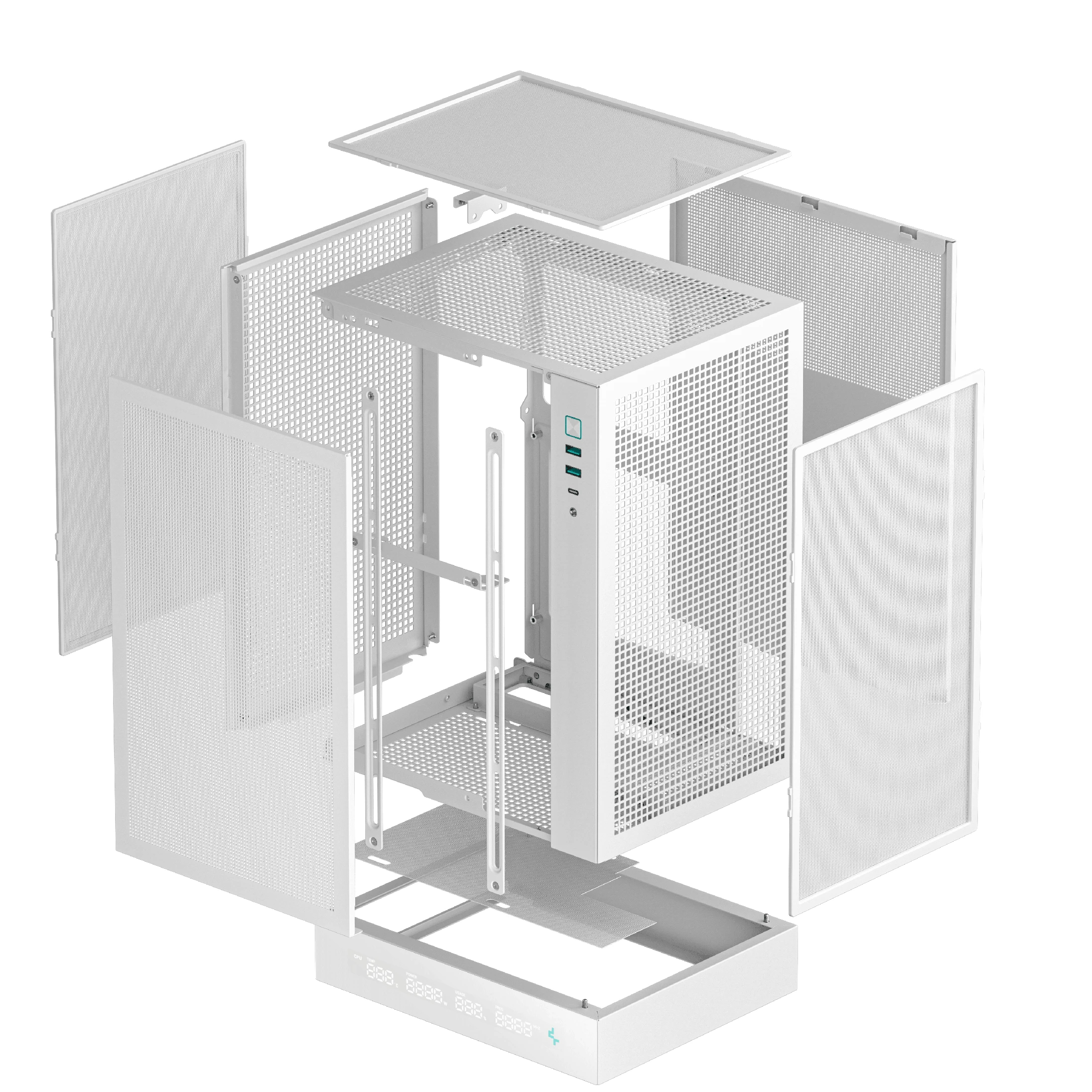 Кутия DeepCool CH170 DIGITAL White Case mini-ITX