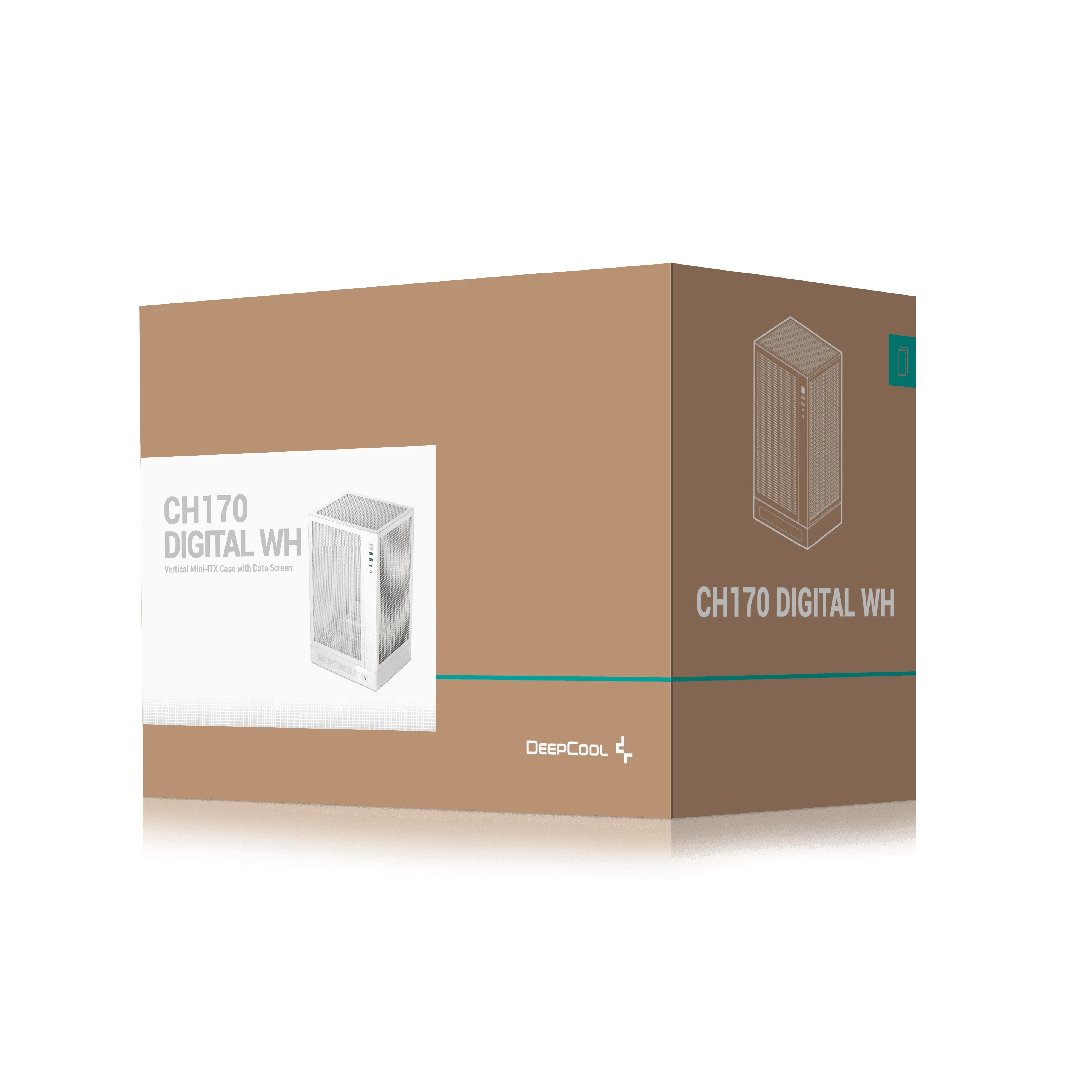 Кутия DeepCool CH170 DIGITAL White Case mini-ITX