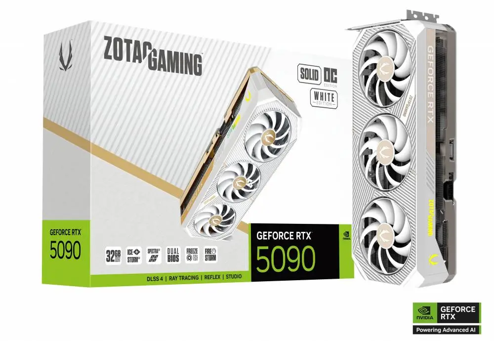 Видео карта ZOTAC GAMING RTX 5090 SOLID OC White Edition 32GB GDDR7