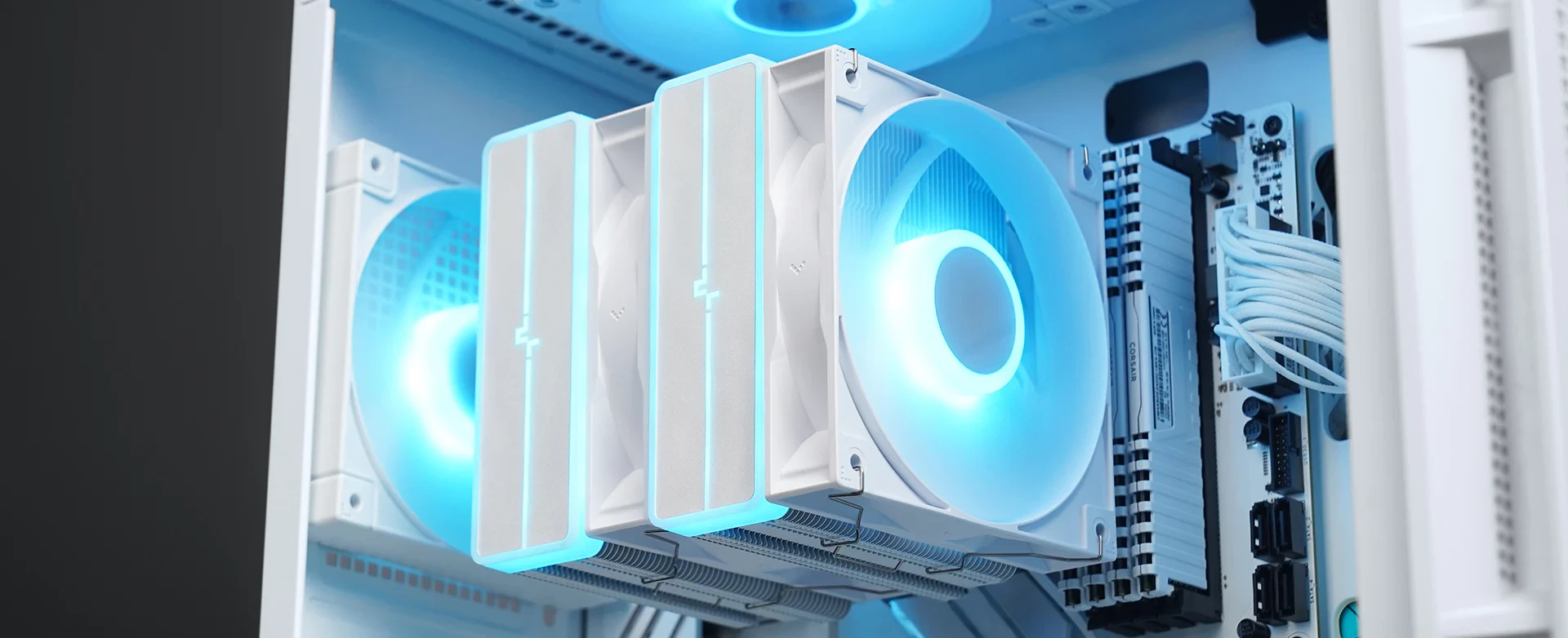 Охладител за процесор DeepCool AG620 WH ARGB V2 Dual-Tower CPU Cooler 