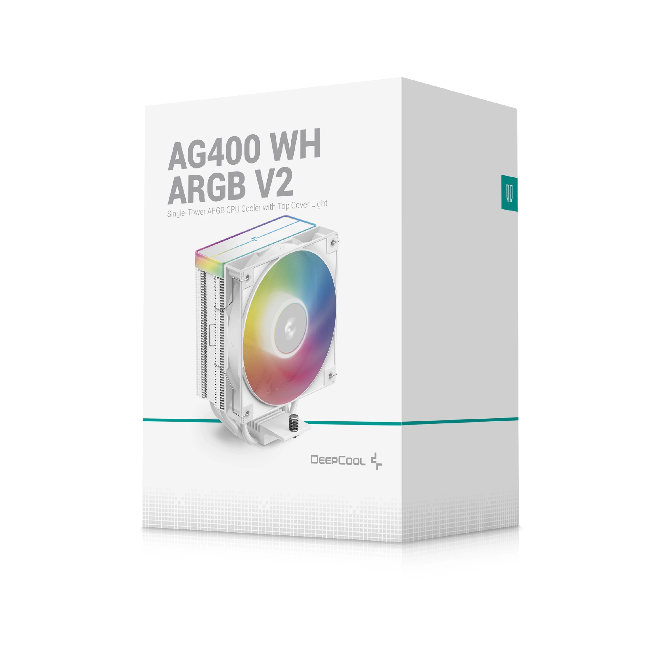 Охладител за процесор DeepCool AG400 White ARGB V2 CPU Cooler 