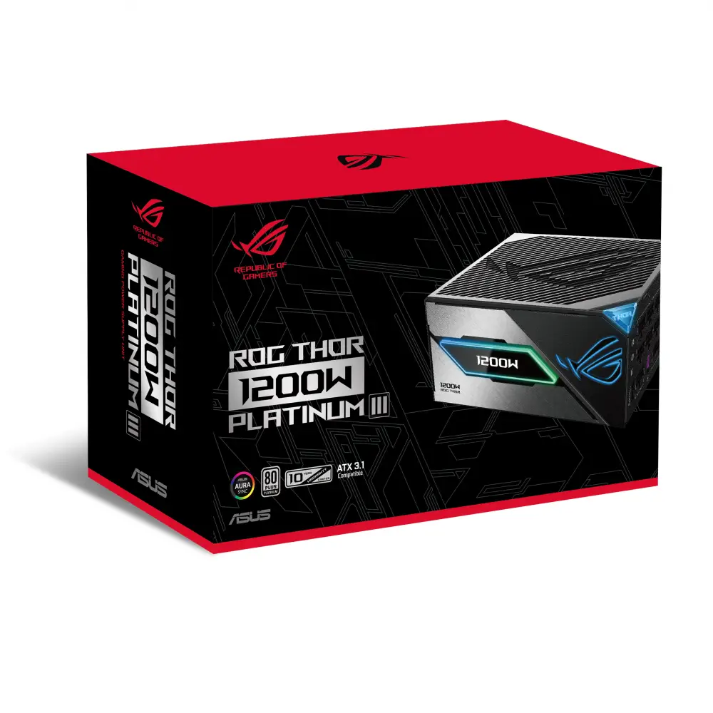 Захрнаване ASUS ROG THOR III 1200W 80 Plus Platinum ATX 3.1, PCIe 5.1, Fully Modular - 90YE00V2-B0NA00