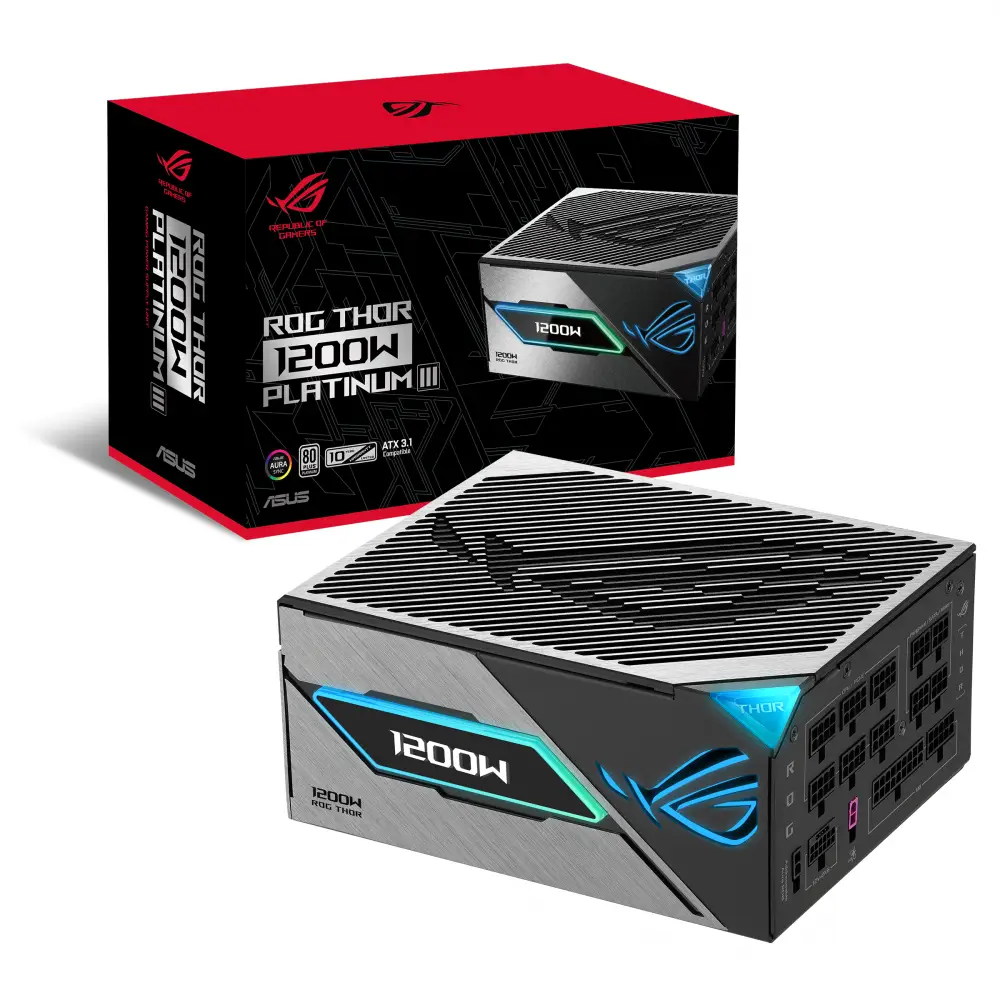 Захрнаване ASUS ROG THOR III 1200W 80 Plus Platinum ATX 3.1, PCIe 5.1, Fully Modular - 90YE00V2-B0NA00