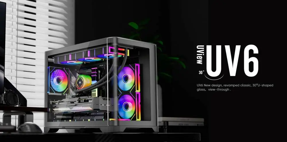 Кутия 1stPlayer UV6 Black Case mATX