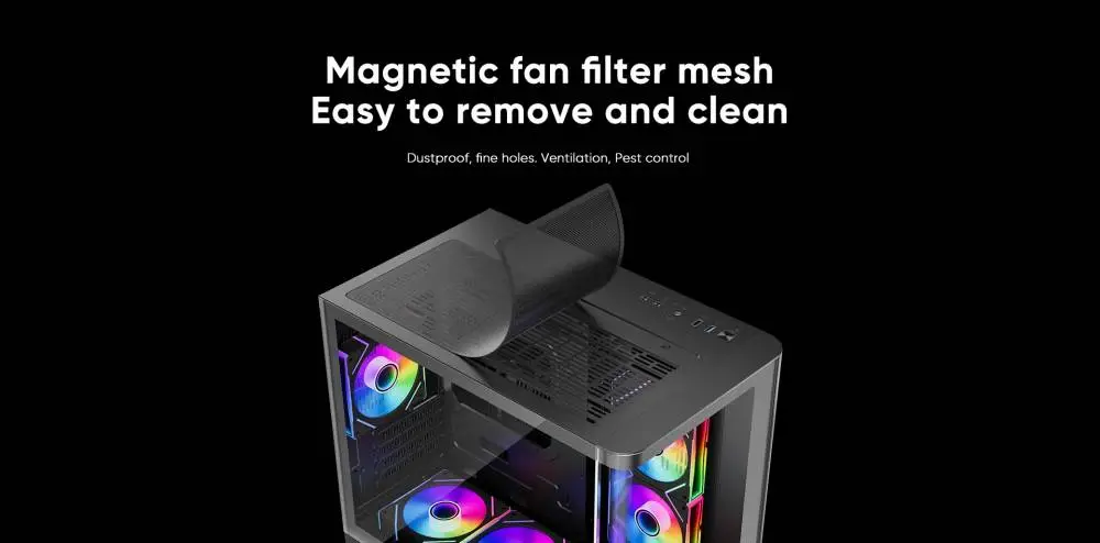 Кутия 1stPlayer UV6 Black Case mATX