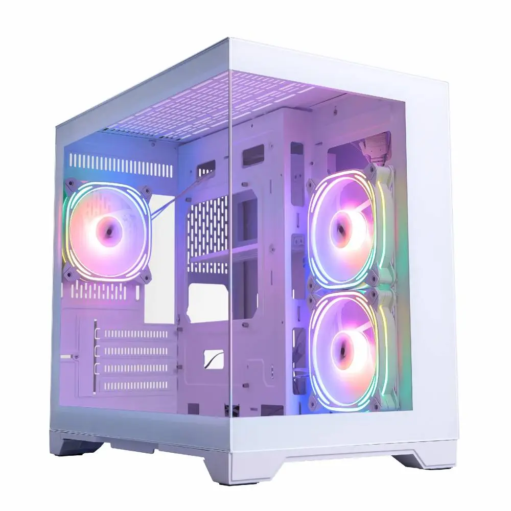 Кутия 1stPlayer MV6-TP White Case mATX - 3 fans included