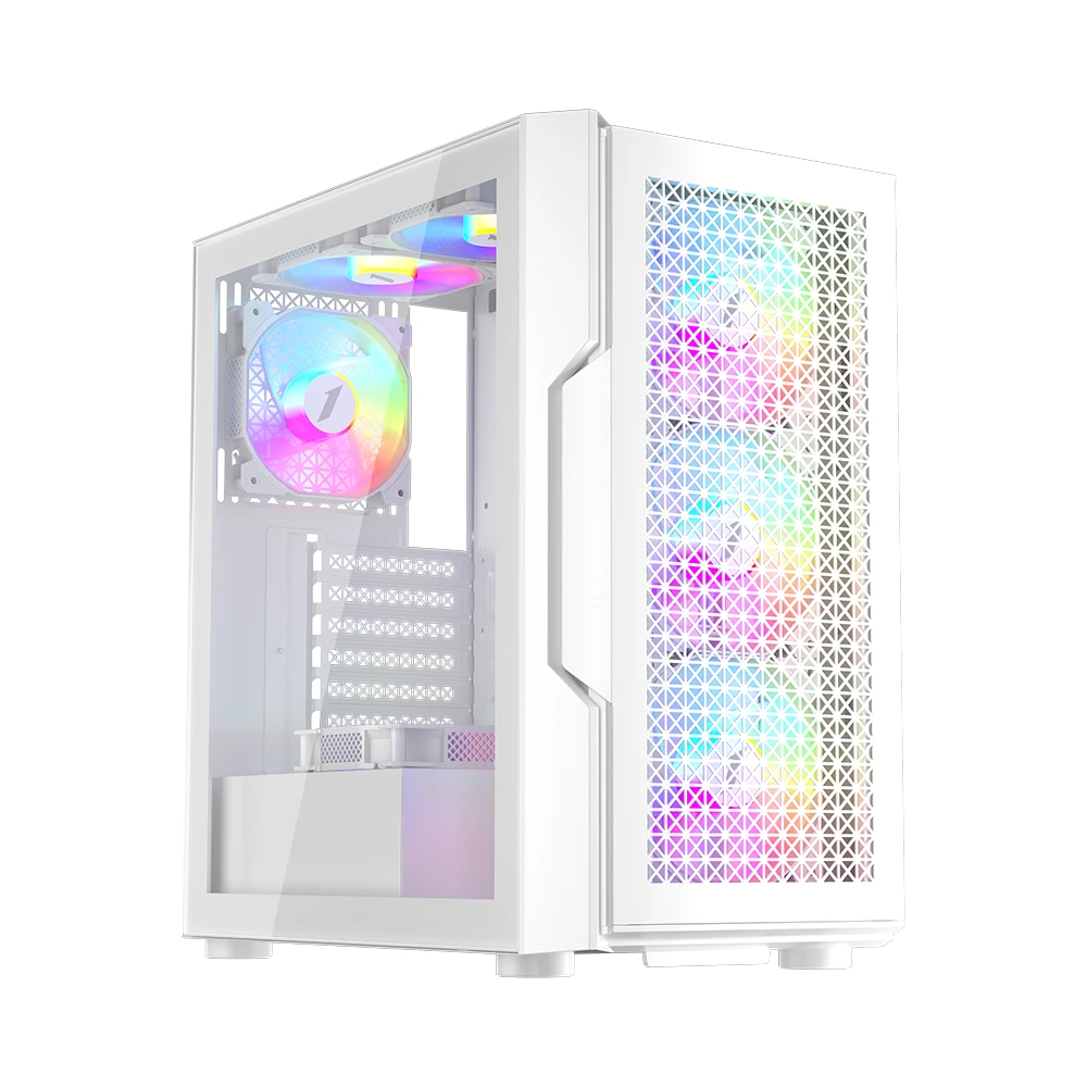 Кутия 1stPlayer TRILOBITE T7 White Case ATX - 4 fans included