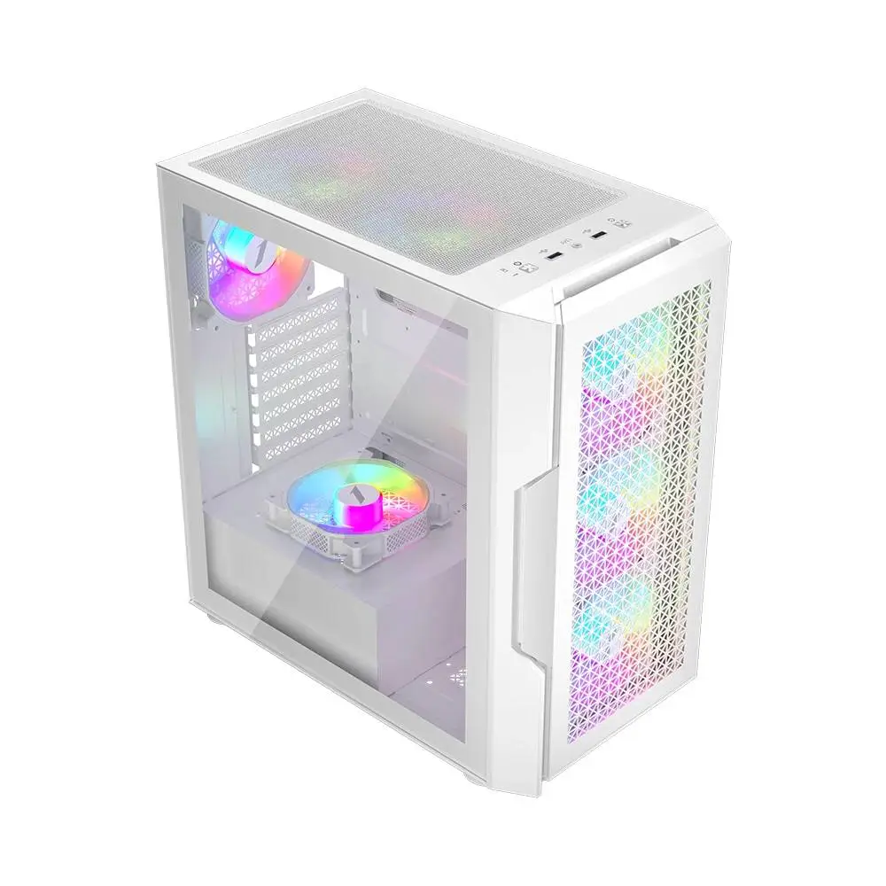 Кутия 1stPlayer TRILOBITE T7 White Case ATX - 4 fans included