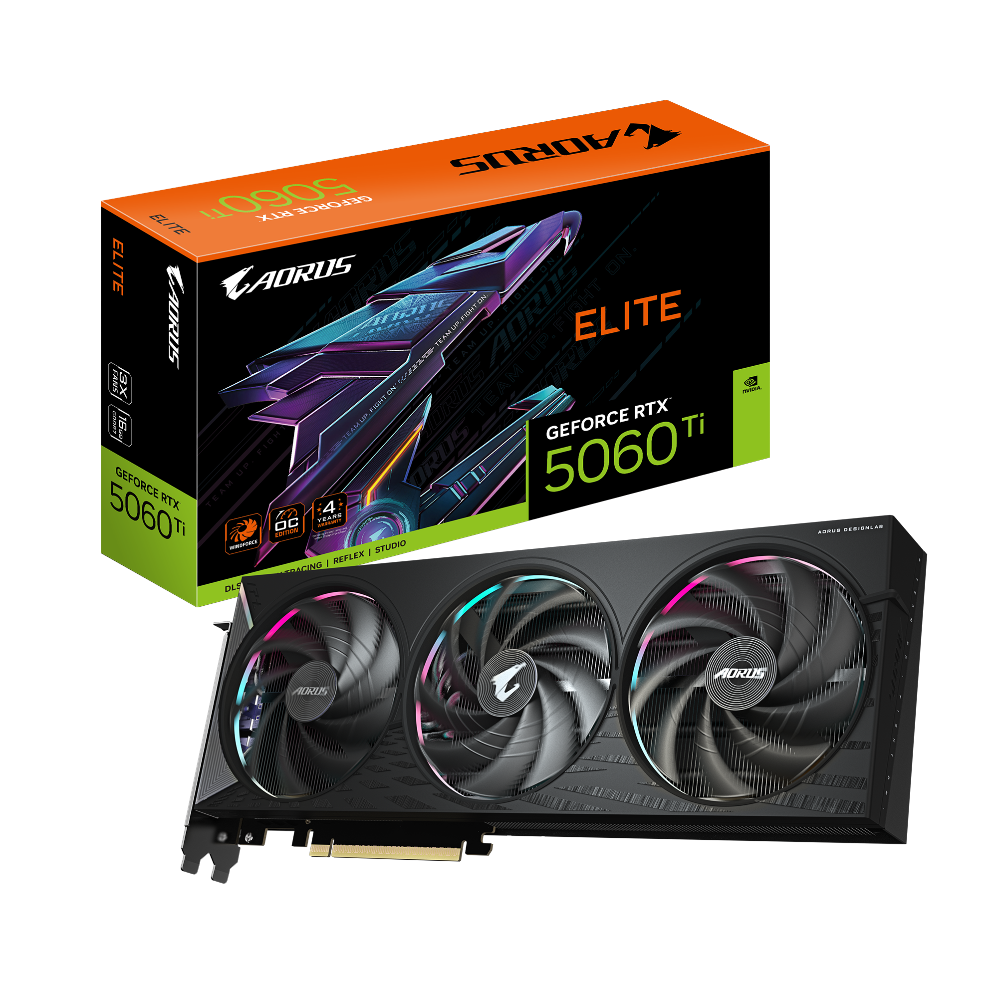 Видео карта Gigabyte GeForce AORUS RTX 5060 Ti ELITE 16GB GDDR7