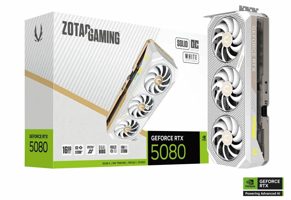 Видео карта ZOTAC GAMING RTX 5080 Solid OC White Edition 16GB - ZT-B50800Q-10P