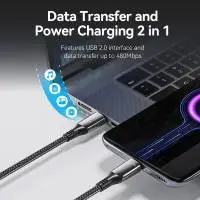 Vention кабел USB2.0 Type-C/Type-C 100W, LED display 2m - CTKBH