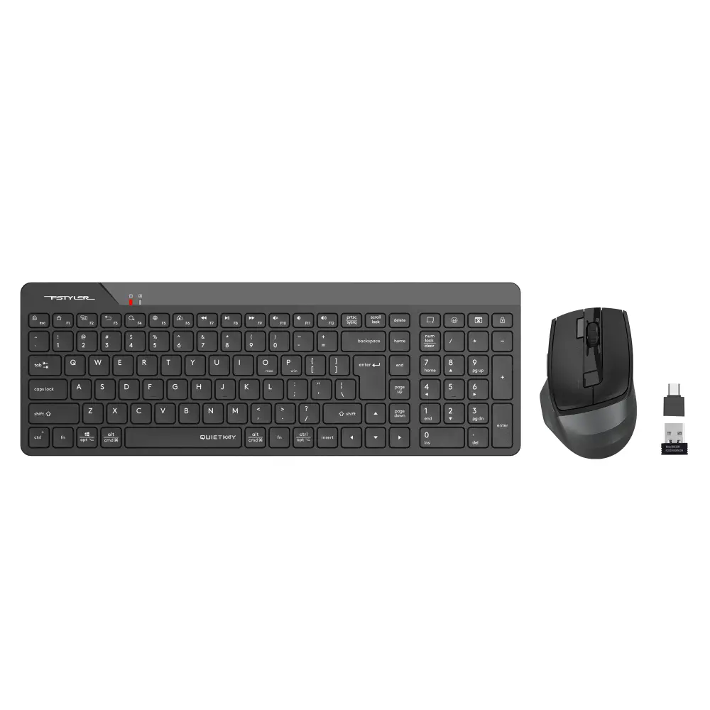 A4tech Fstyler FG2400Air 2 Σετ ασύρματο πληκτρολόγιο με ποντίκι, μαύρο, κυριλλισμένο