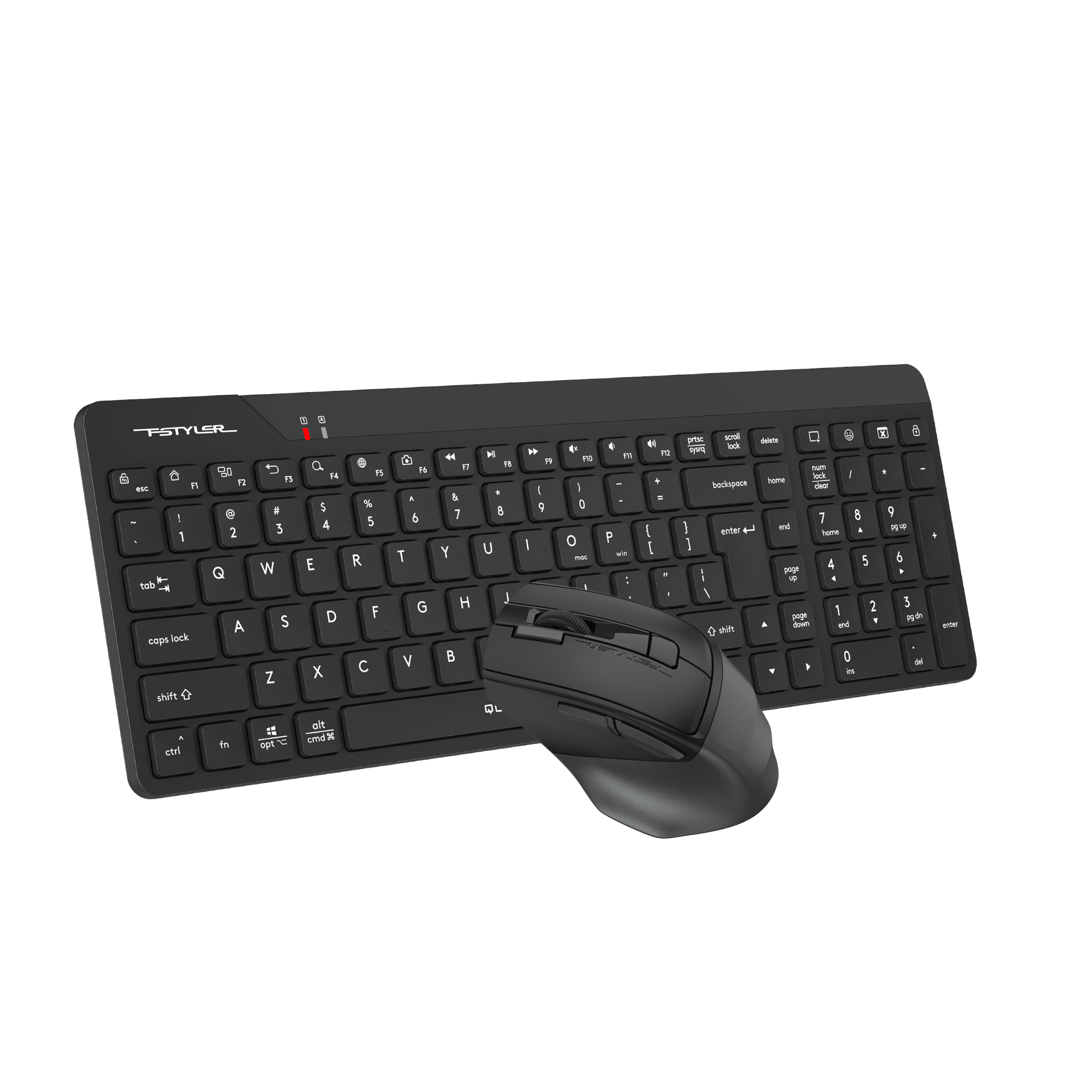 A4tech Fstyler FG2400Air 2 Σετ ασύρματο πληκτρολόγιο με ποντίκι, μαύρο, κυριλλισμένο
