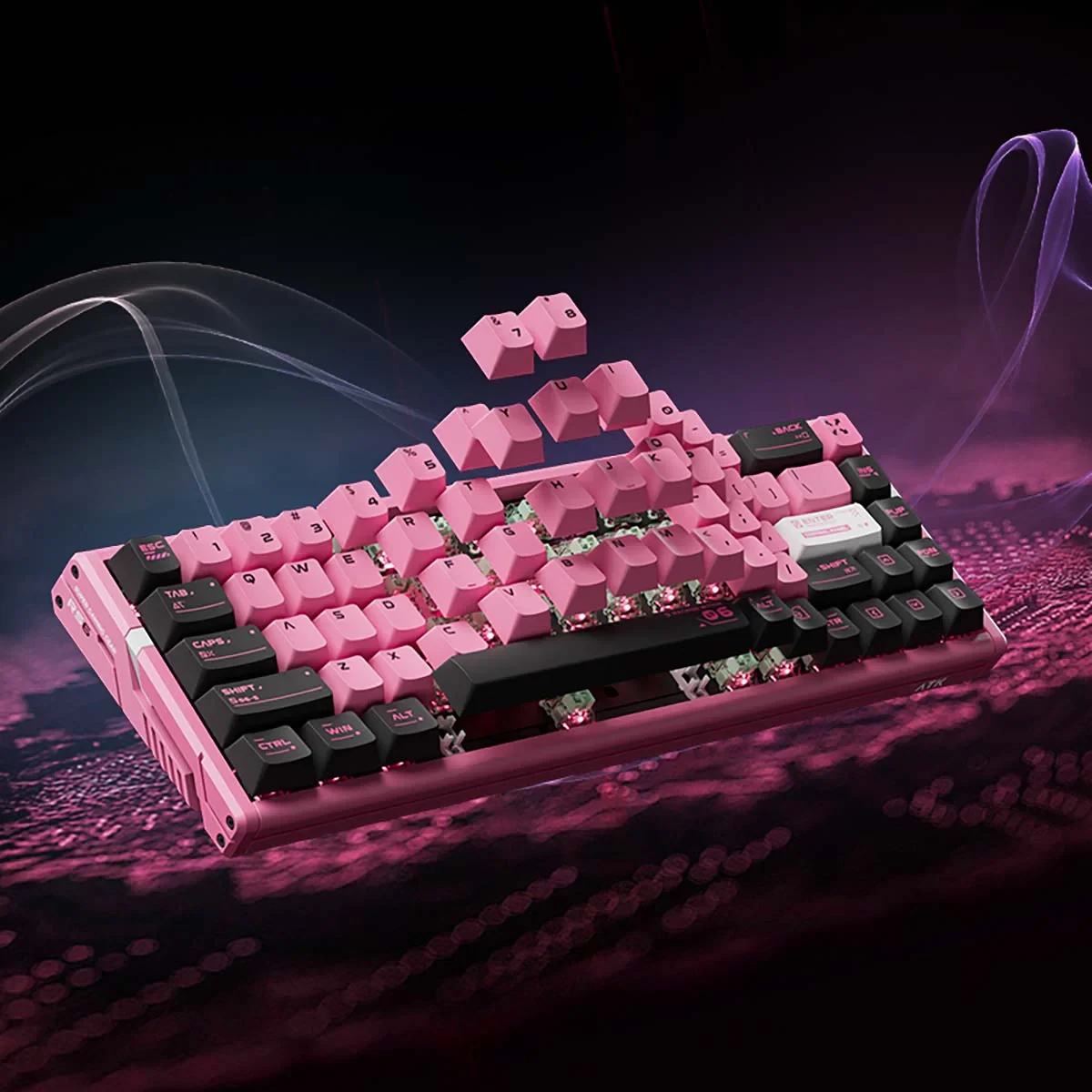 Геймърска механична клавиатура ATK RS6 Ultra - 8K, Gateron Jade Gaming [Linear] - Sakura Warrior