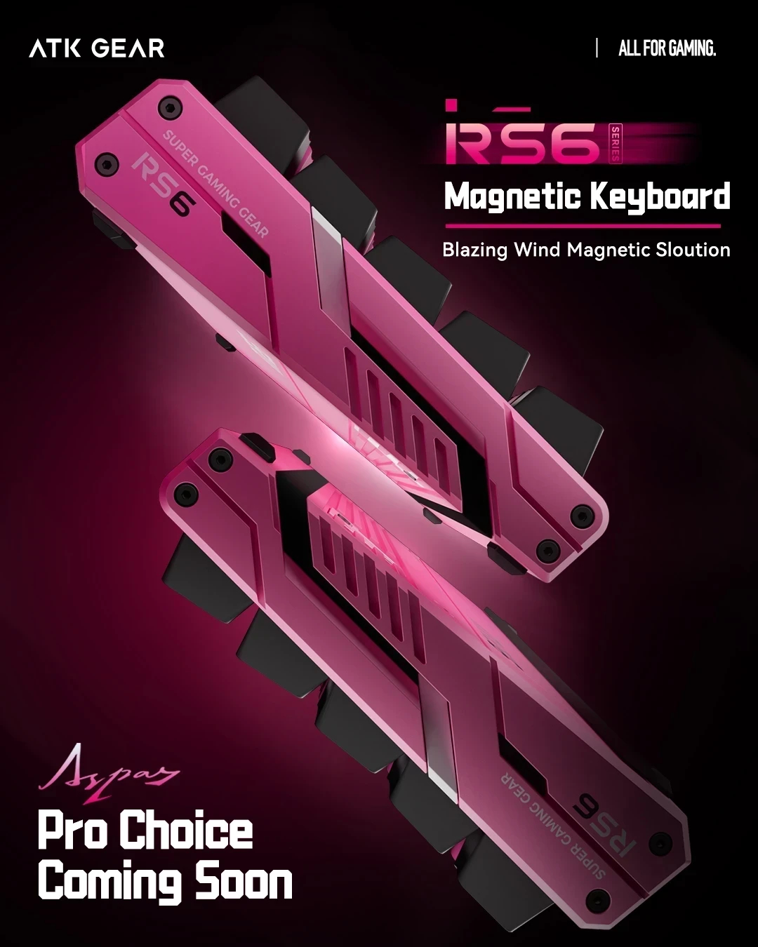 Геймърска механична клавиатура ATK RS6 Ultra - 8K, Gateron Jade Gaming [Linear] - Sakura Warrior