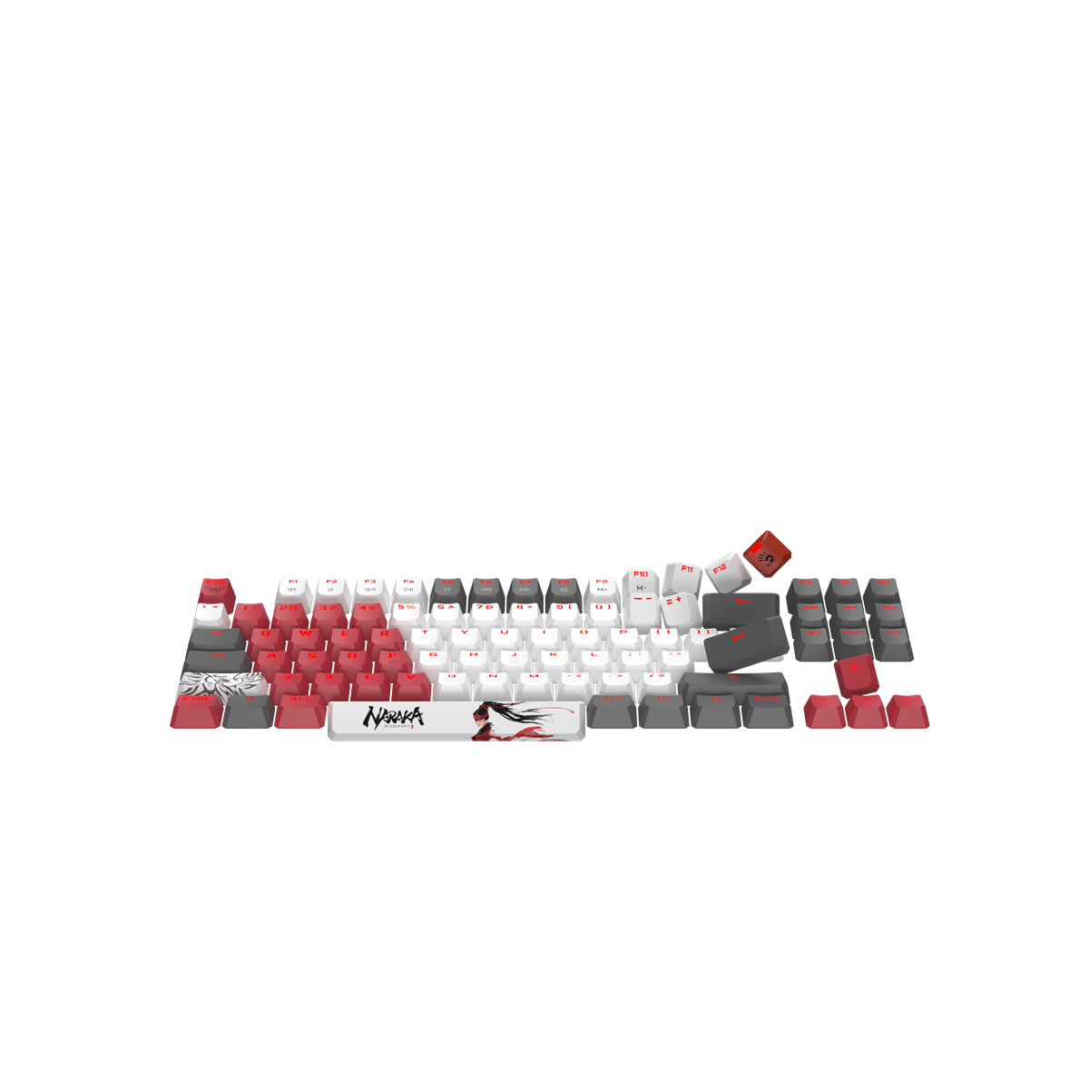 Clavier mécanique gamer Bloody Naraka S87 TKL rétroéclairé switch rouge, USB