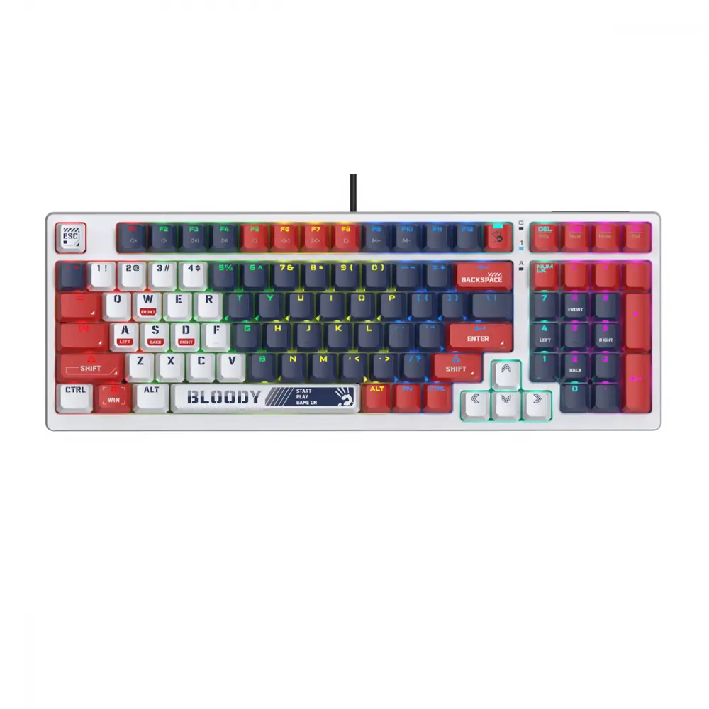 Геймърска механична  клавиатура Bloody Sports Navy S98 BLMS RGB Backlit red switch , USB