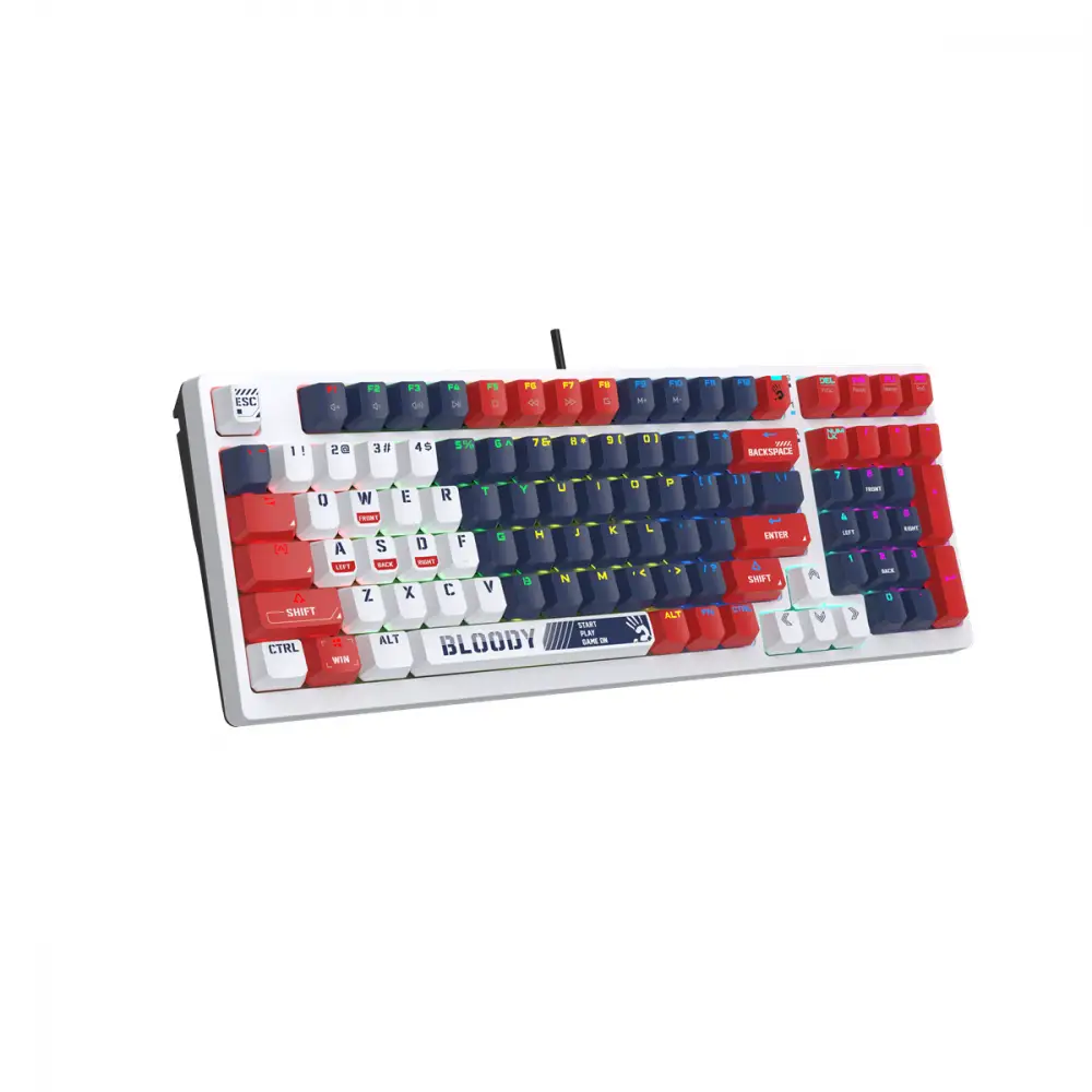 Геймърска механична  клавиатура Bloody Sports Navy S98 BLMS RGB Backlit red switch , USB