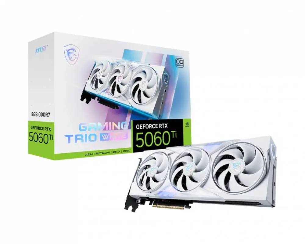 Видео карта MSI GeForce RTX 5060 Ti 16G GAMING TRIO OC WHITE