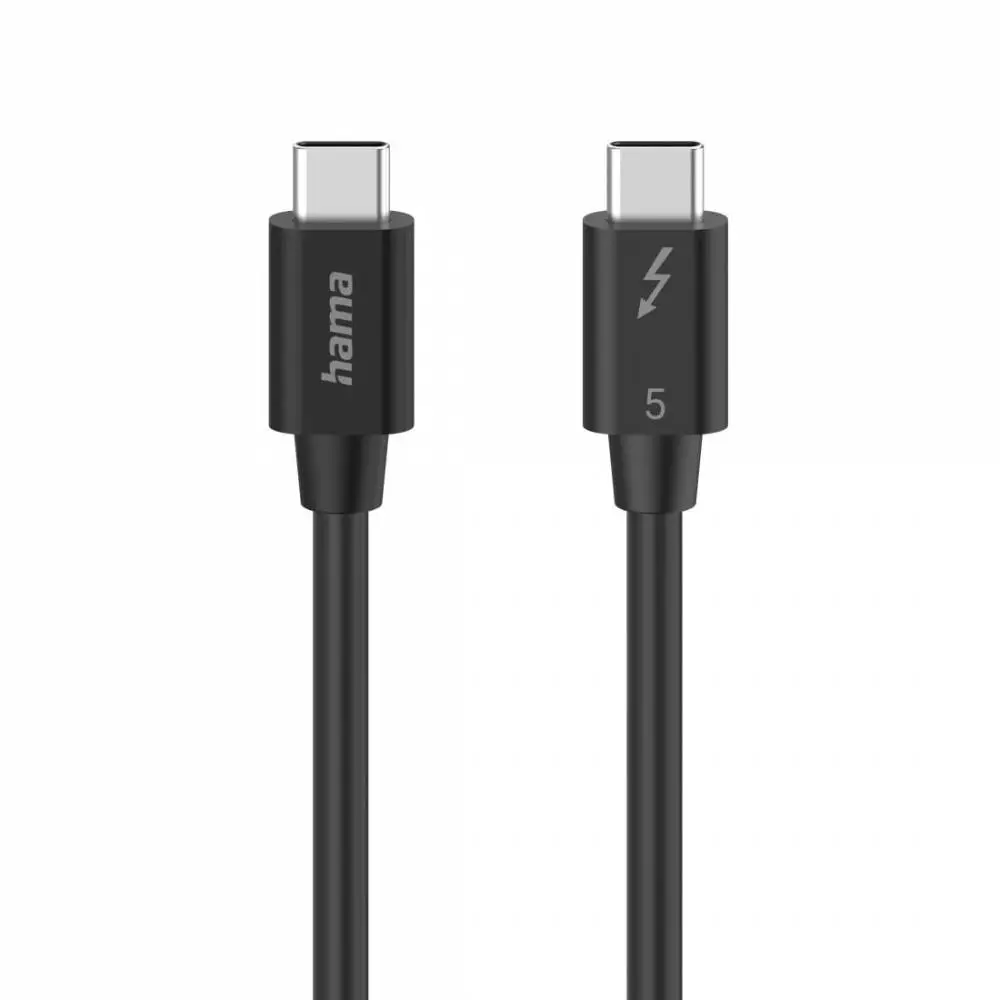 HAMA Кабел "USB-C" Thunderbolt-5, 80 Gbit/s, 5A, 240W, Ultra-HD 8K, 1.00 m