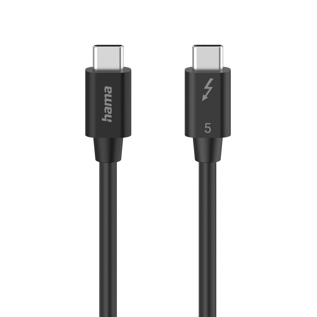 HAMA Cable "USB-C" Thunderbolt-5, 80 Gbit/s, 5A, 240W, Ultra-HD 8K, 1.00 m
