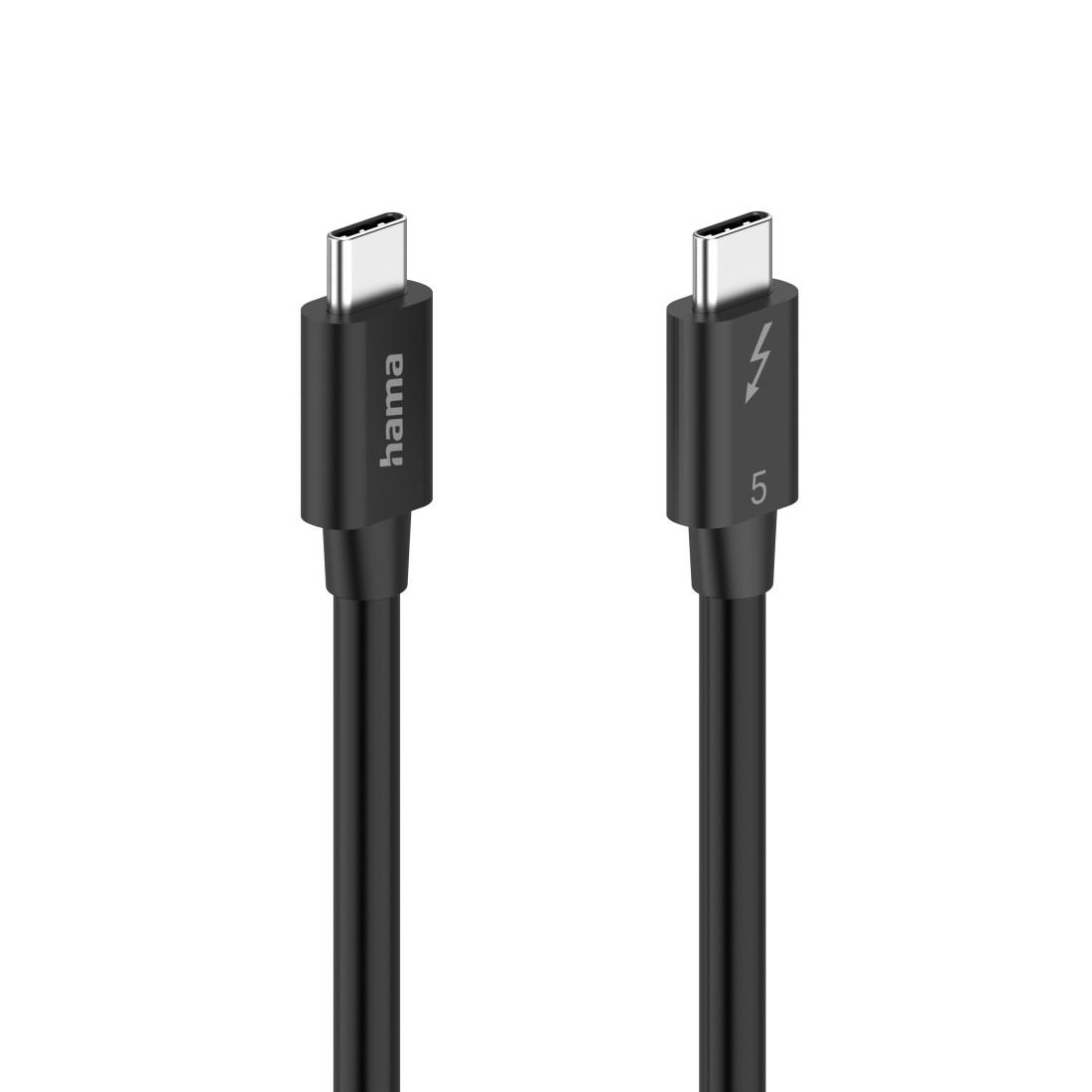 HAMA Cable "USB-C" Thunderbolt-5, 80 Gbit/s, 5A, 240W, Ultra-HD 8K, 1.00 m