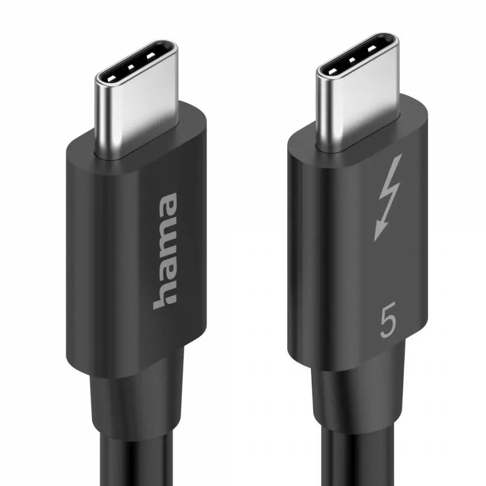 HAMA Cable "USB-C" Thunderbolt-5, 80 Gbit/s, 5A, 240W, Ultra-HD 8K, 1.00 m