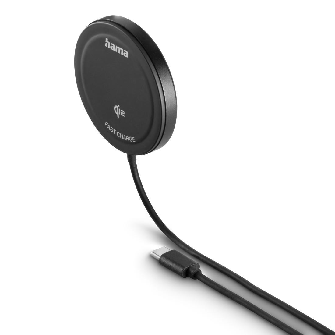 HAMA Wireless Ladegerät Qi2, 15 W, schwarz, für Apple