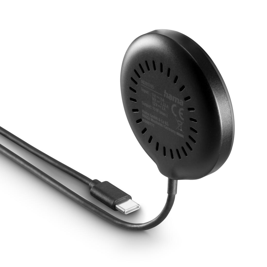 HAMA Wireless Ladegerät Qi2, 15 W, schwarz, für Apple